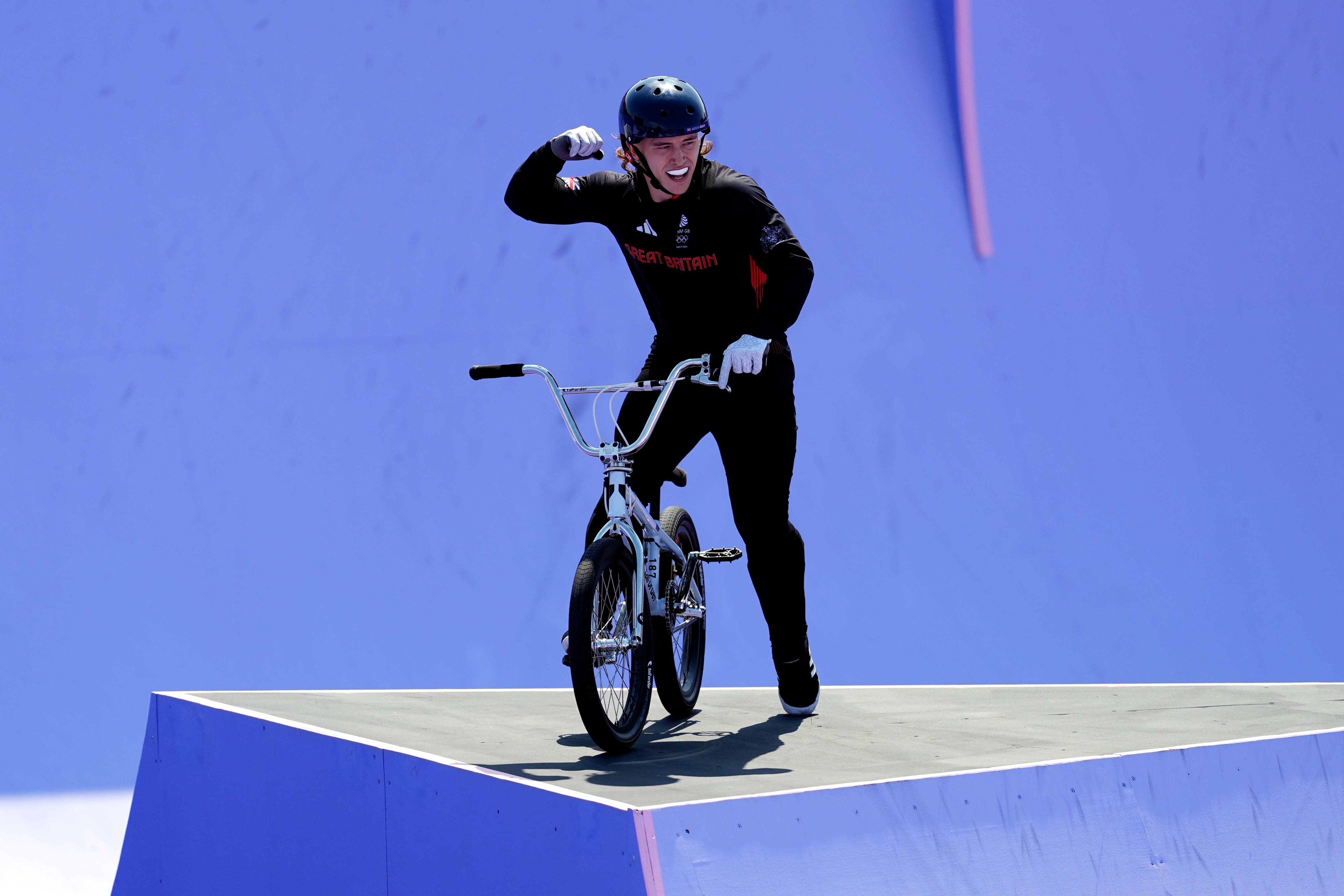 Kieran Reilly in action for Great Britain during the men’s BMX freestyle final at the Paris Olympics (David Davies/PA)