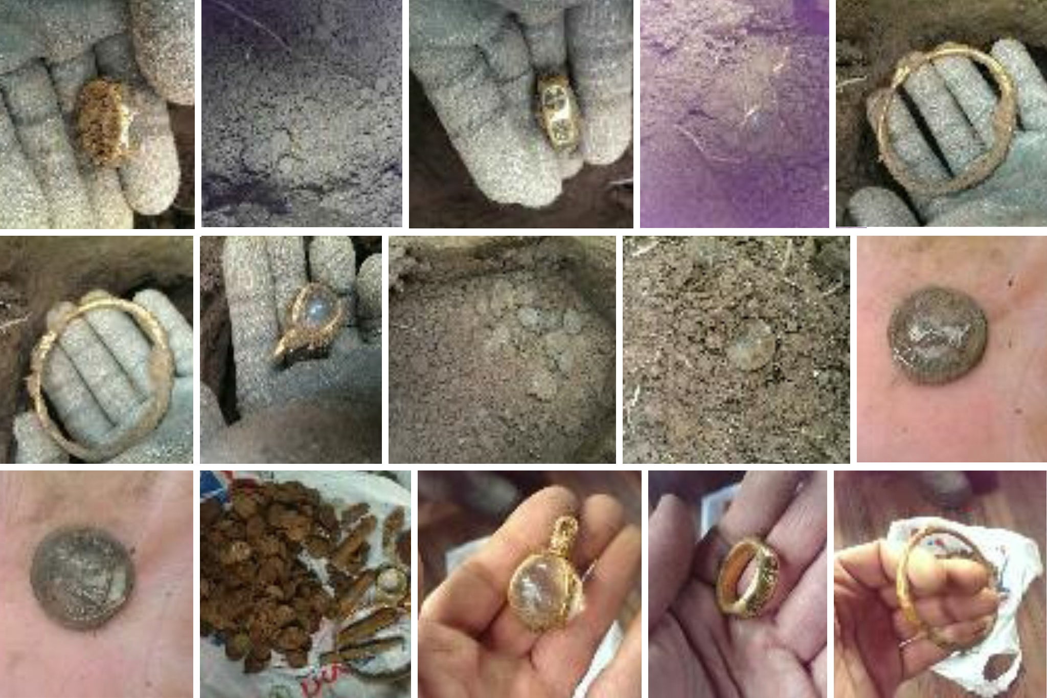 Some of the treasure uncovered by the duo in Herefordshire