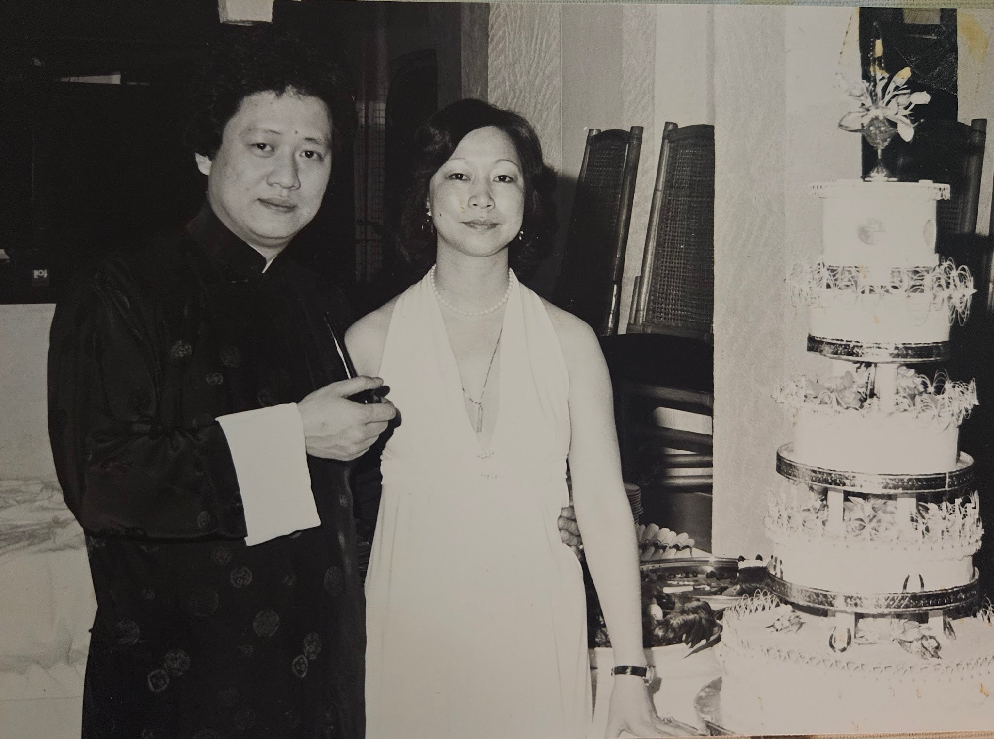 Bill and Cecilia Poon on their wedding day