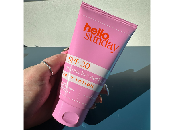 hello Sundays testing shots for body suncreens indybest