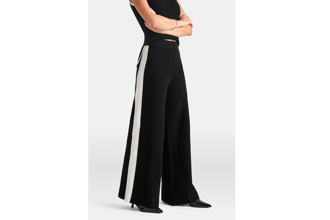 Best wide leg trousers IndyBest review Tala wide leg contrast ribbed knit trousers 