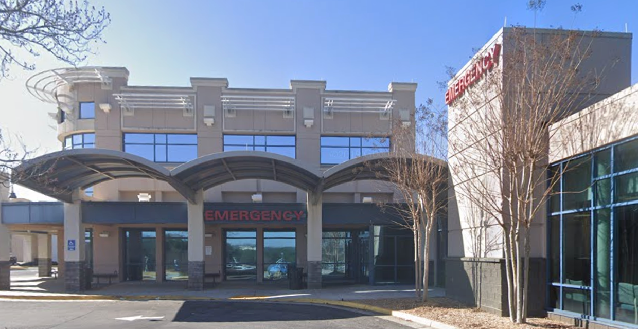 The Piedmont Eastside Medical Center in Snellville, Georgia. Maya's parents allege staff took 20 minutes to give her epinephrine, then didn't have the proper equipment to intubate her