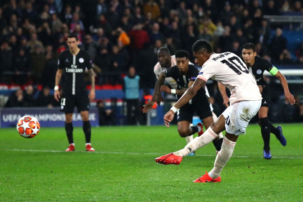 Rashford’s penalty knocked PSG out of the Champions League in 2019
