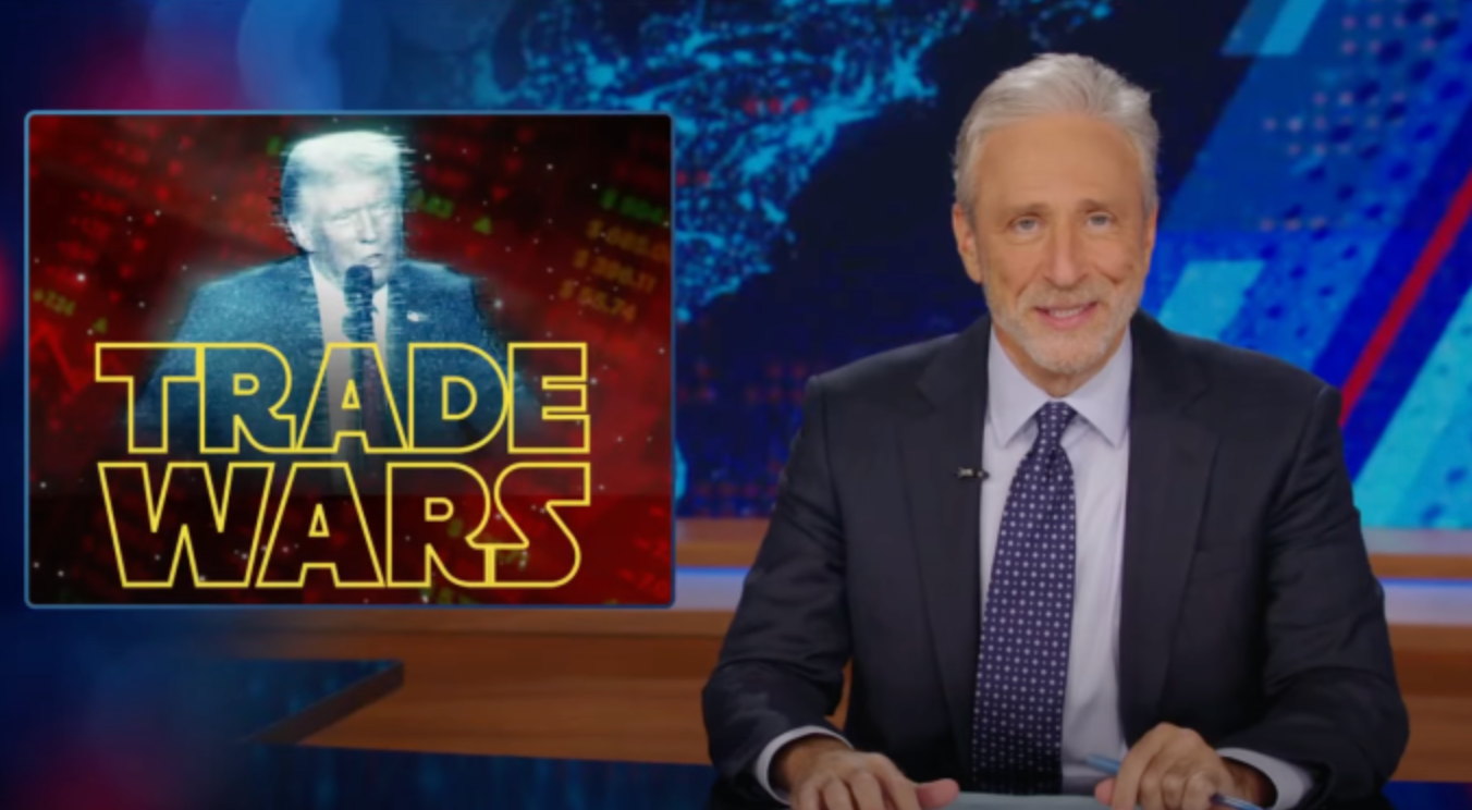 Jon Stewart brands Trump tariffs 'Trade Wars'