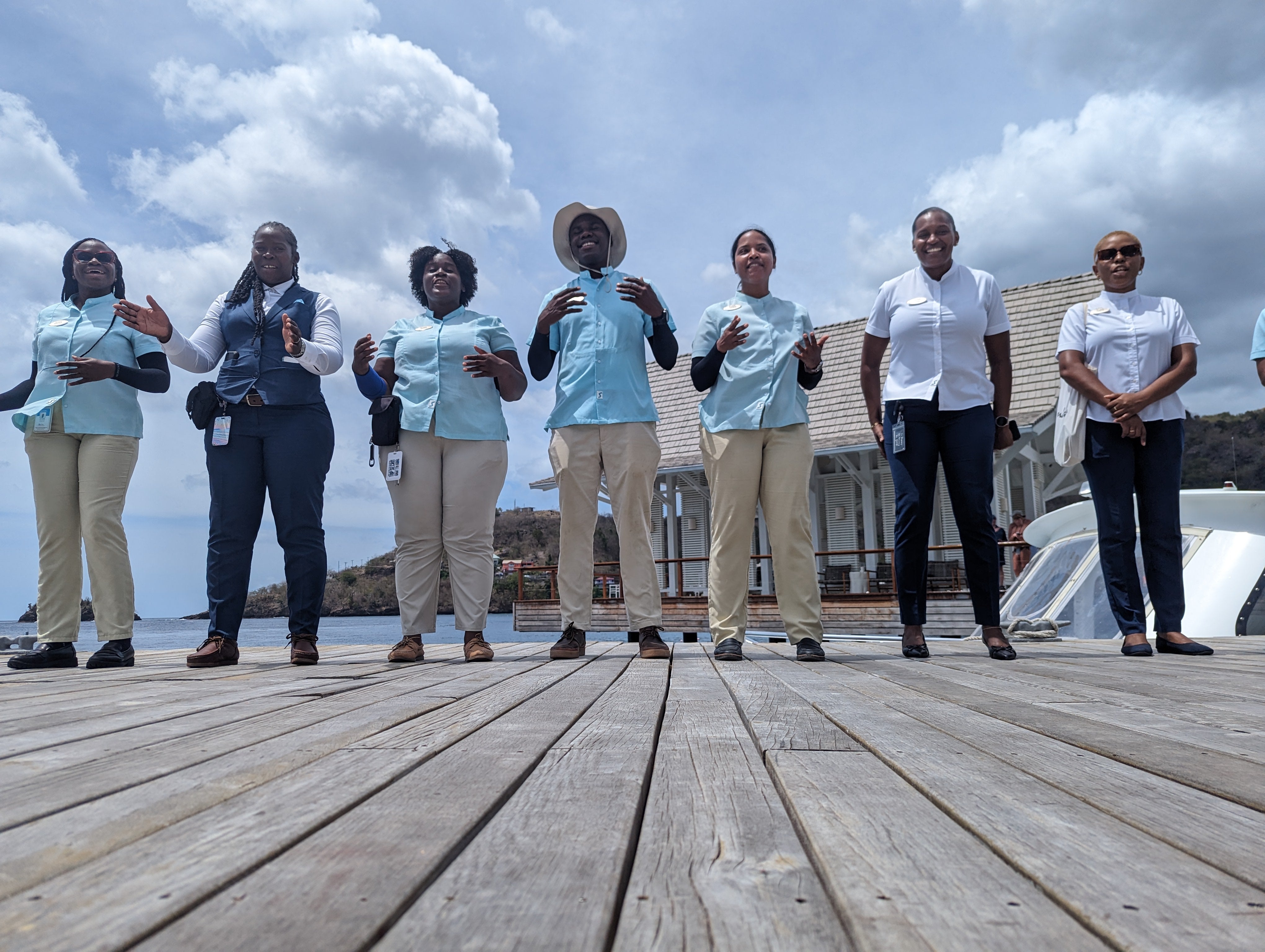 Guests receive a warm welcome from staff at Sandals in St Vincent