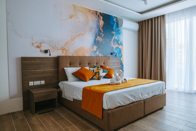 At the Blue Waters Boutique hotel in Malta, marine-inspired decor carries the seaside theme into boutique rooms