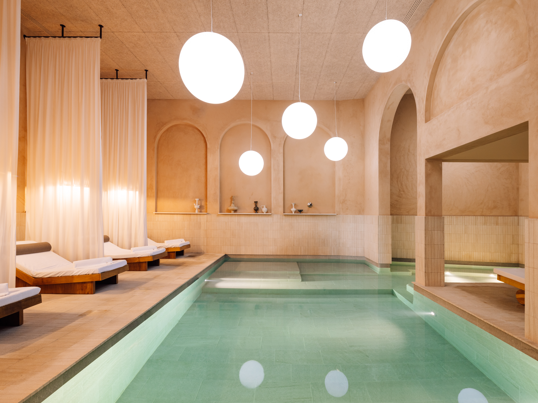 The Instagrammable pool set inside the hotel’s plush Roman-inspired spa