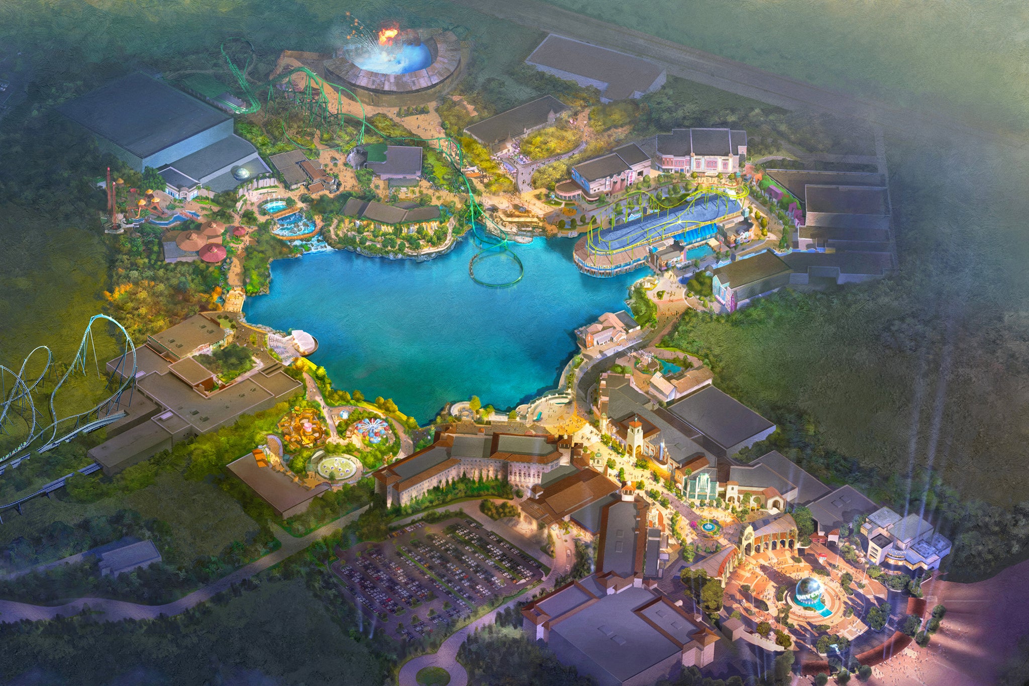 What the new Universal theme park in Bedford is expected to look like