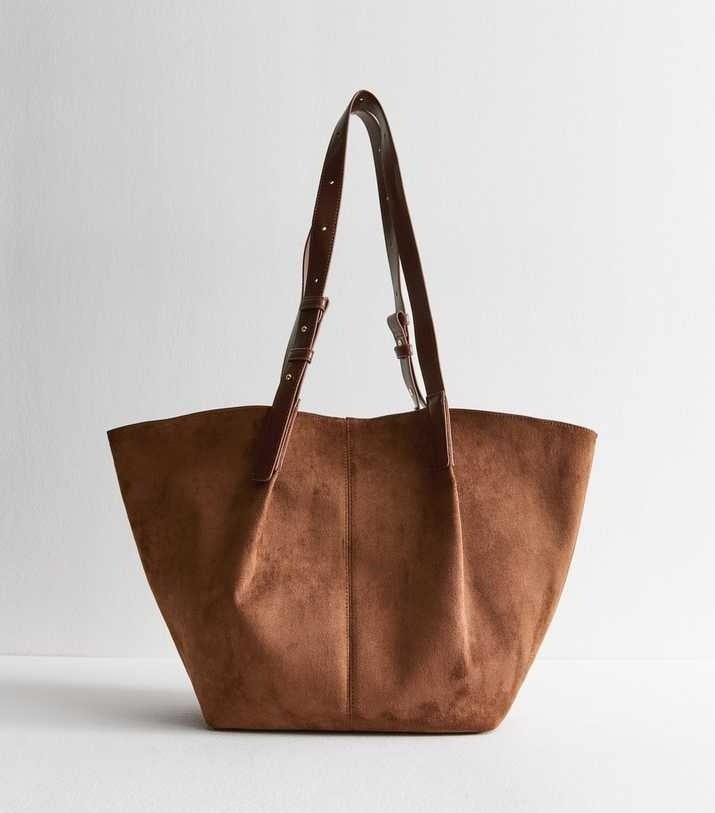 New Look Chestnut Faux Suede Large Tote Bag, £27.99