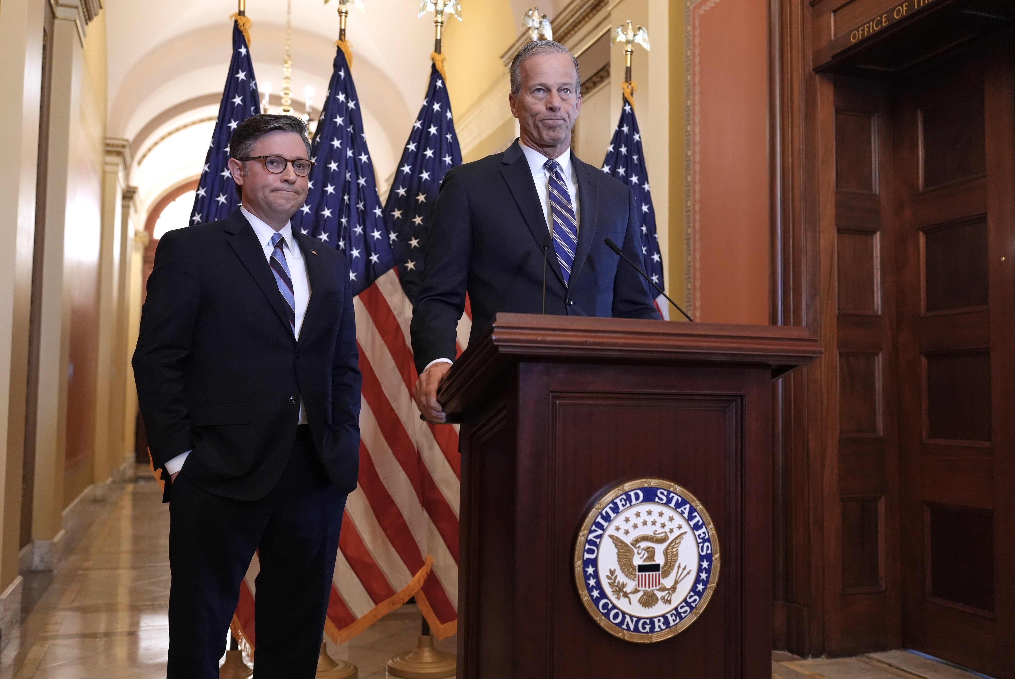 John Thune and Mike Johnson are trying to steer Donald Trump’s ‘big, beautiful bill’ through Congress