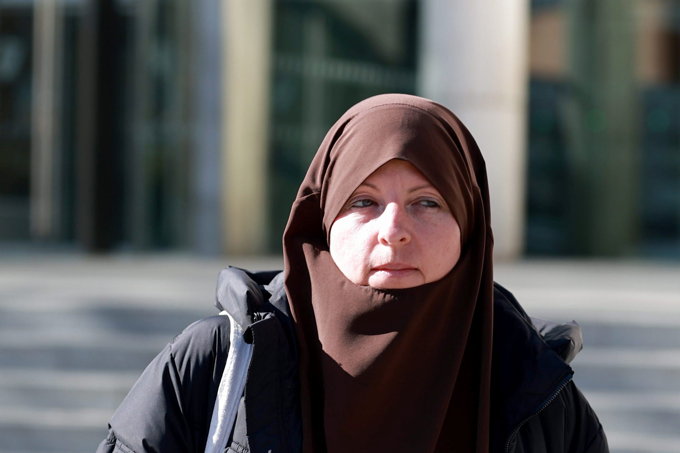 Former Irish soldier Lisa Smith leaves the Courts of Criminal Justice (Liam McBurney/PA)