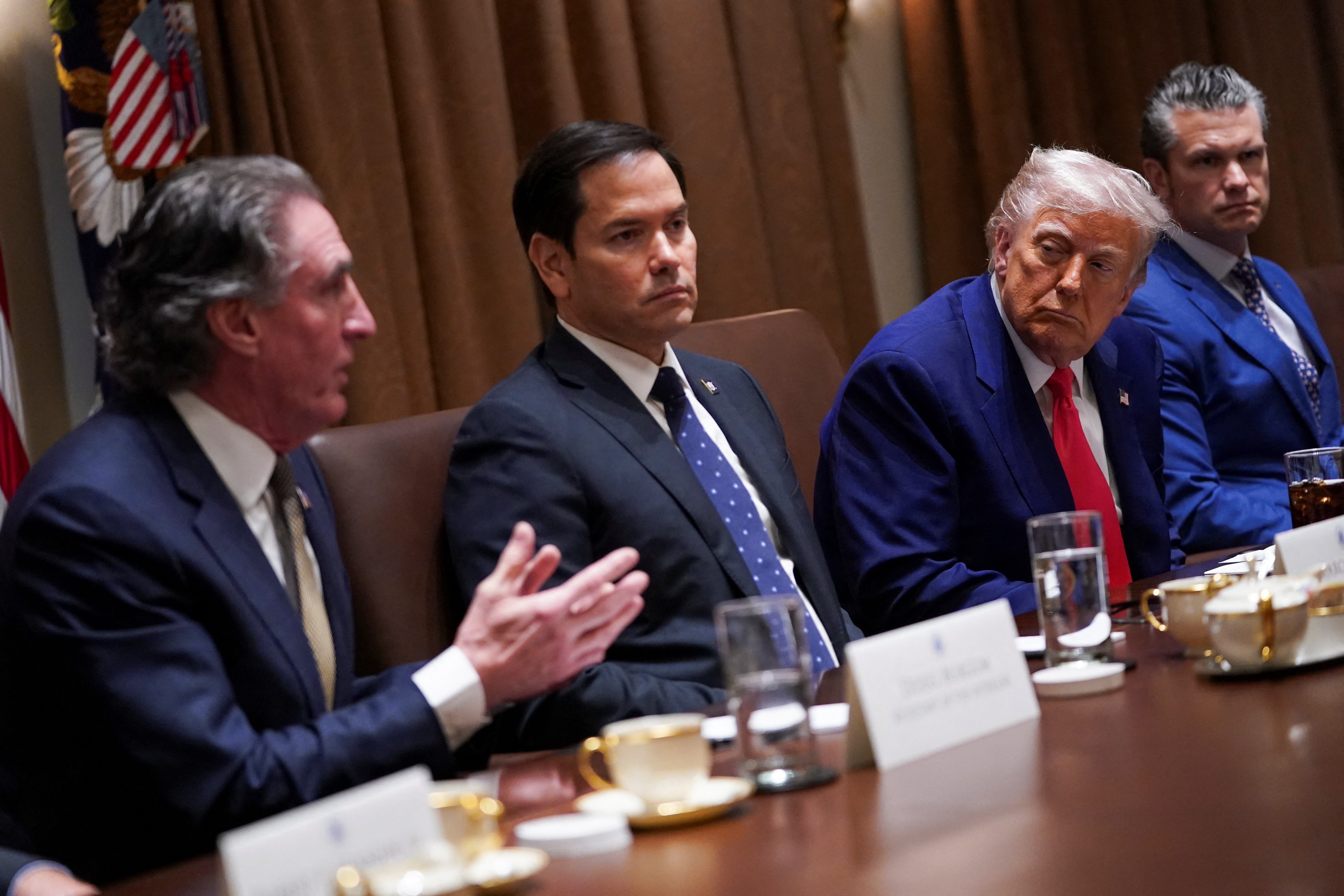 President Donald Trump held at cabinet meeting at the White House. It quickly turned into a session where praise was showered upon the president