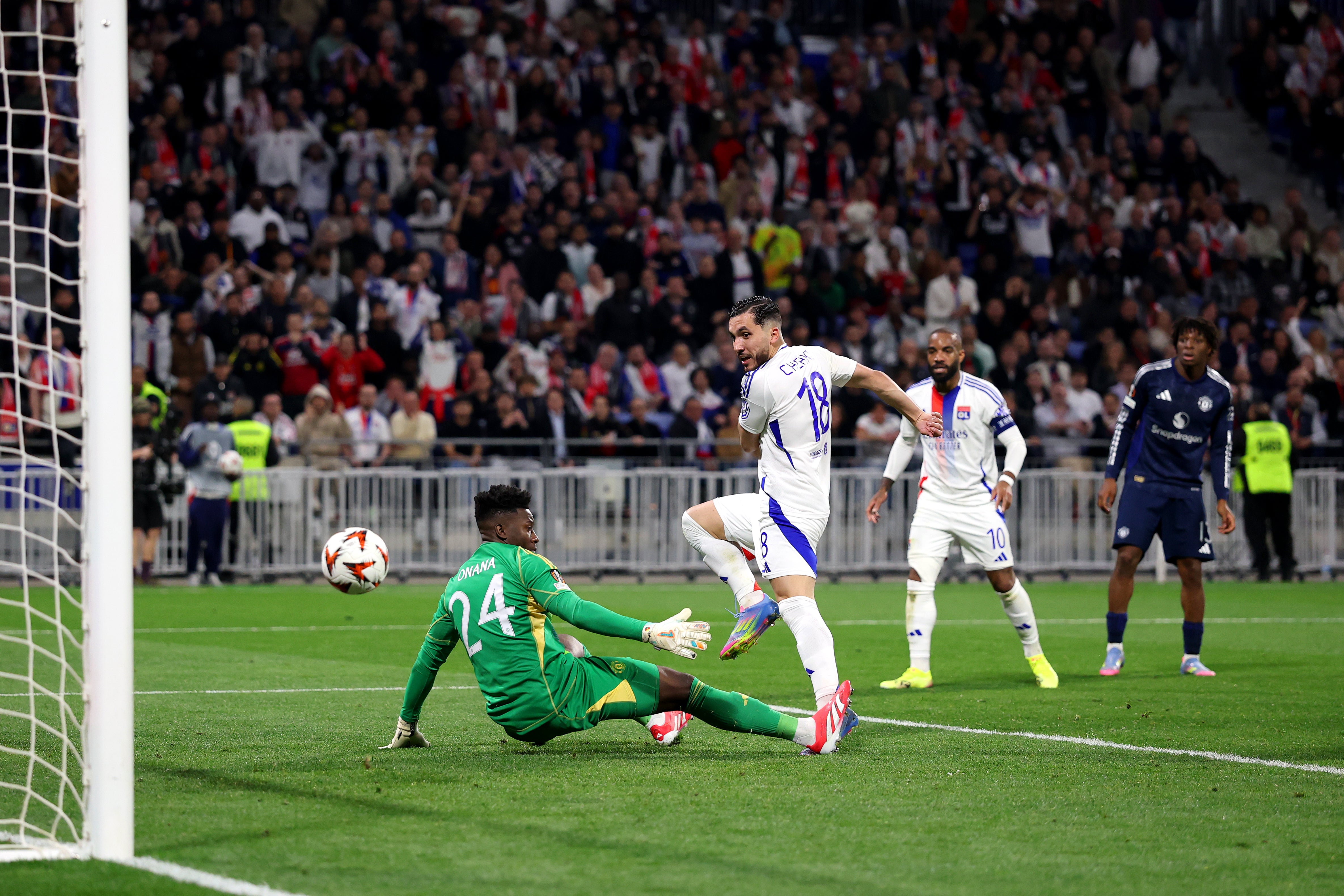 Onana’s second error allowed Rayan Cherki to score in stoppage time and keep the tie level