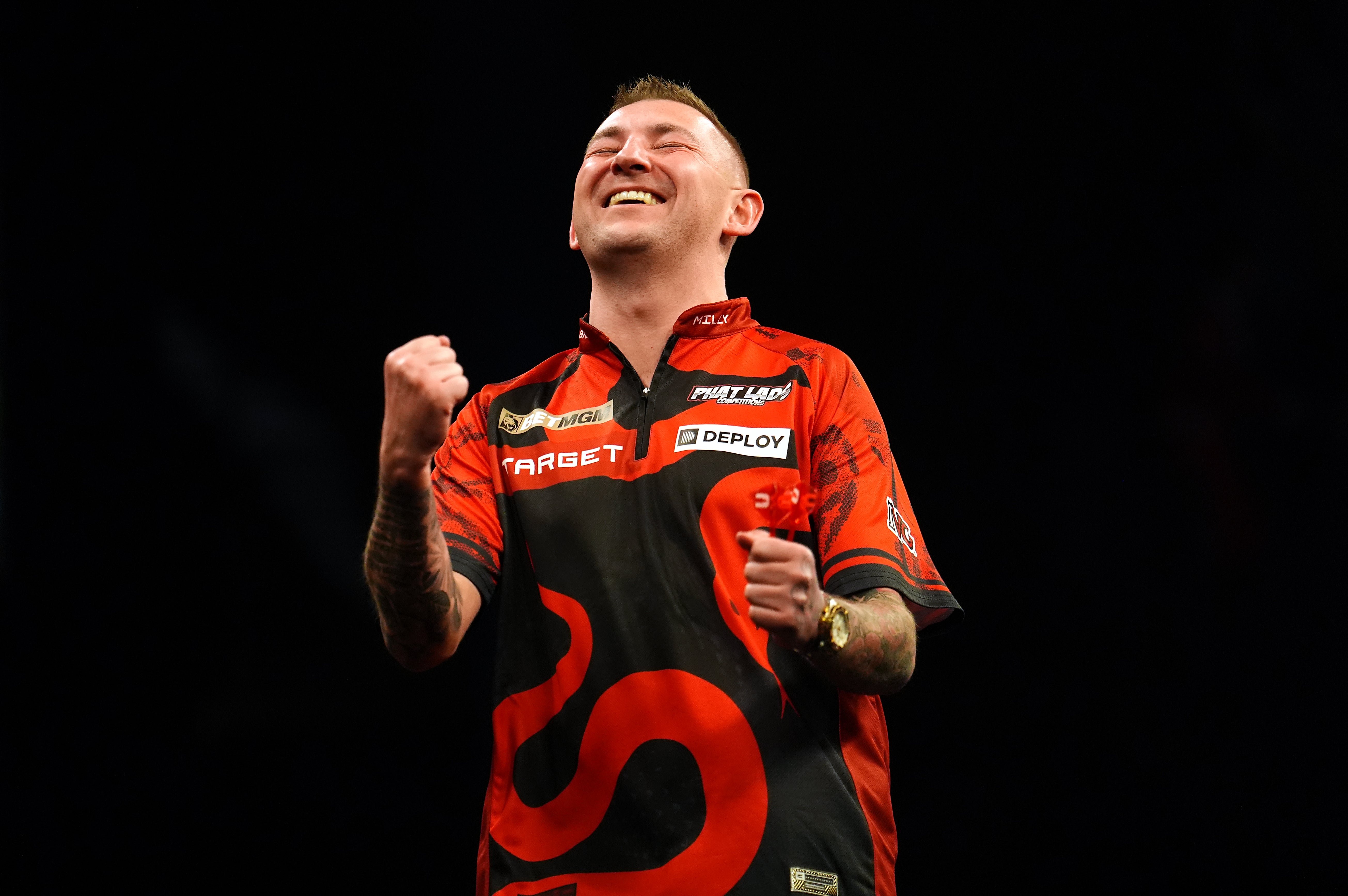 Aspinall won his first 'night' of the 2025 Darts Premier League in Manchester