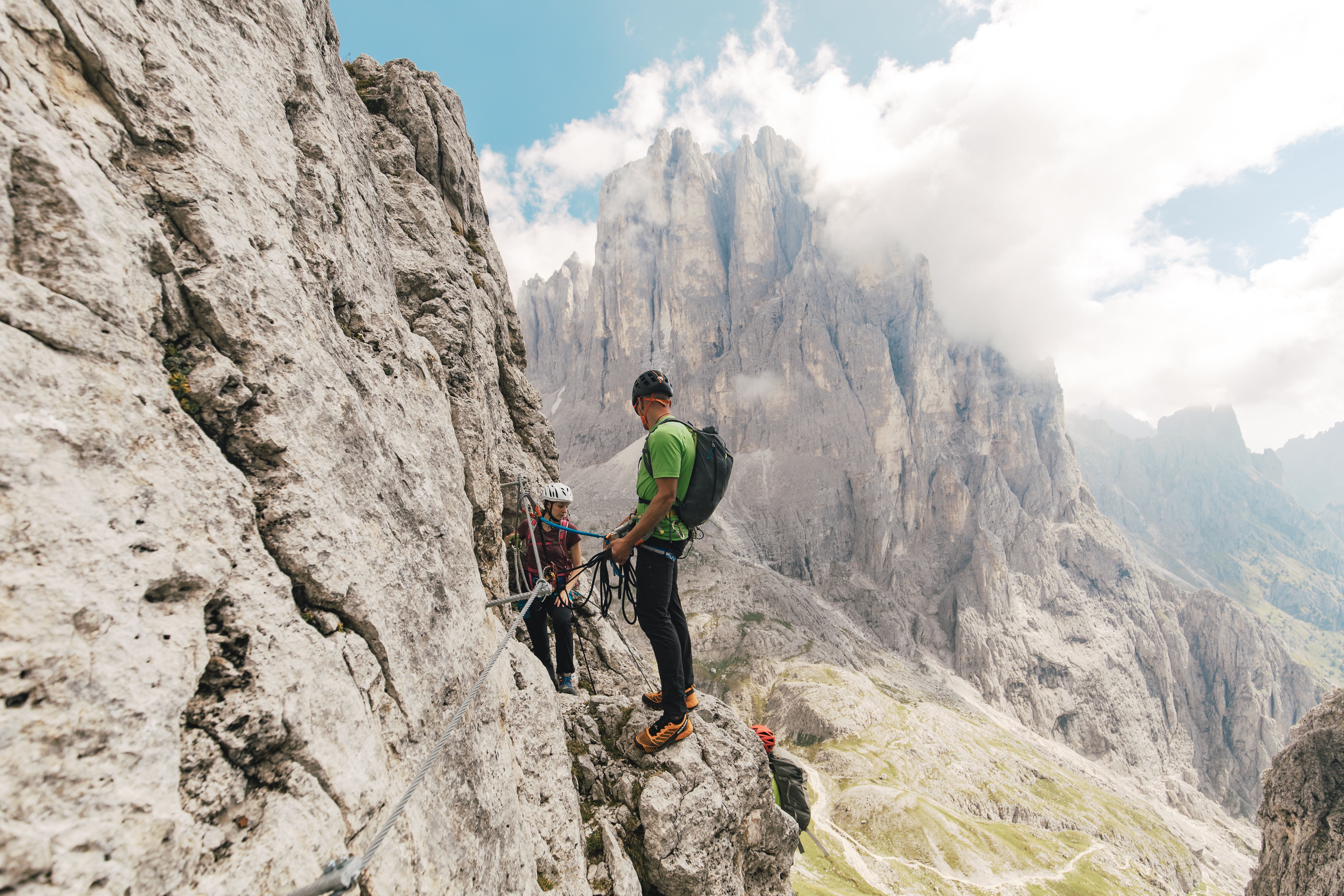 Climbing with an alpine guide on the Palaronda Ferrata