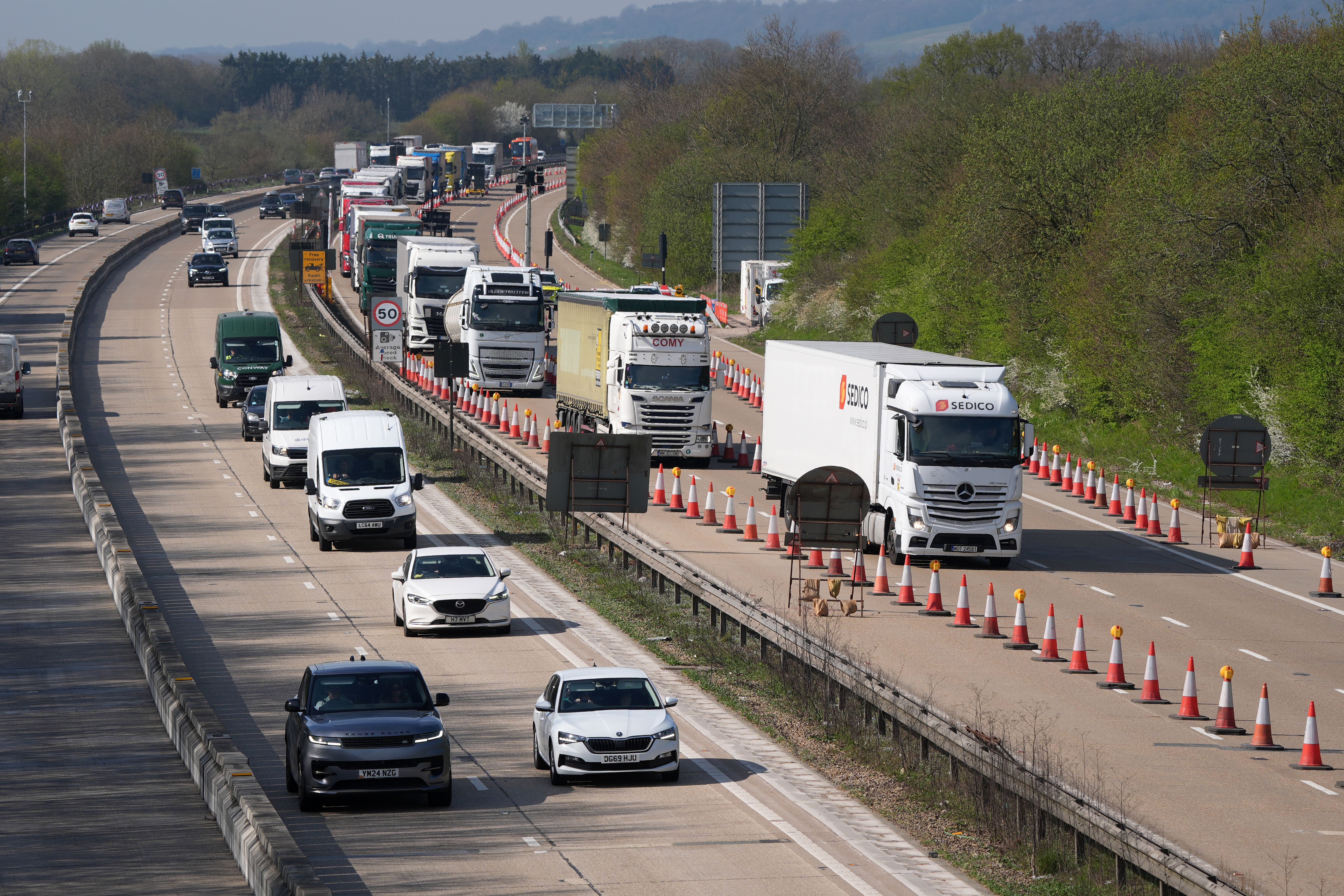 The AA anticipated 19.1 million people will drive on Good Friday, 18.5 million on Easter Saturday and 18.2 million on each of Easter Sunday and Easter Monday (Gareth Fuller/PA)