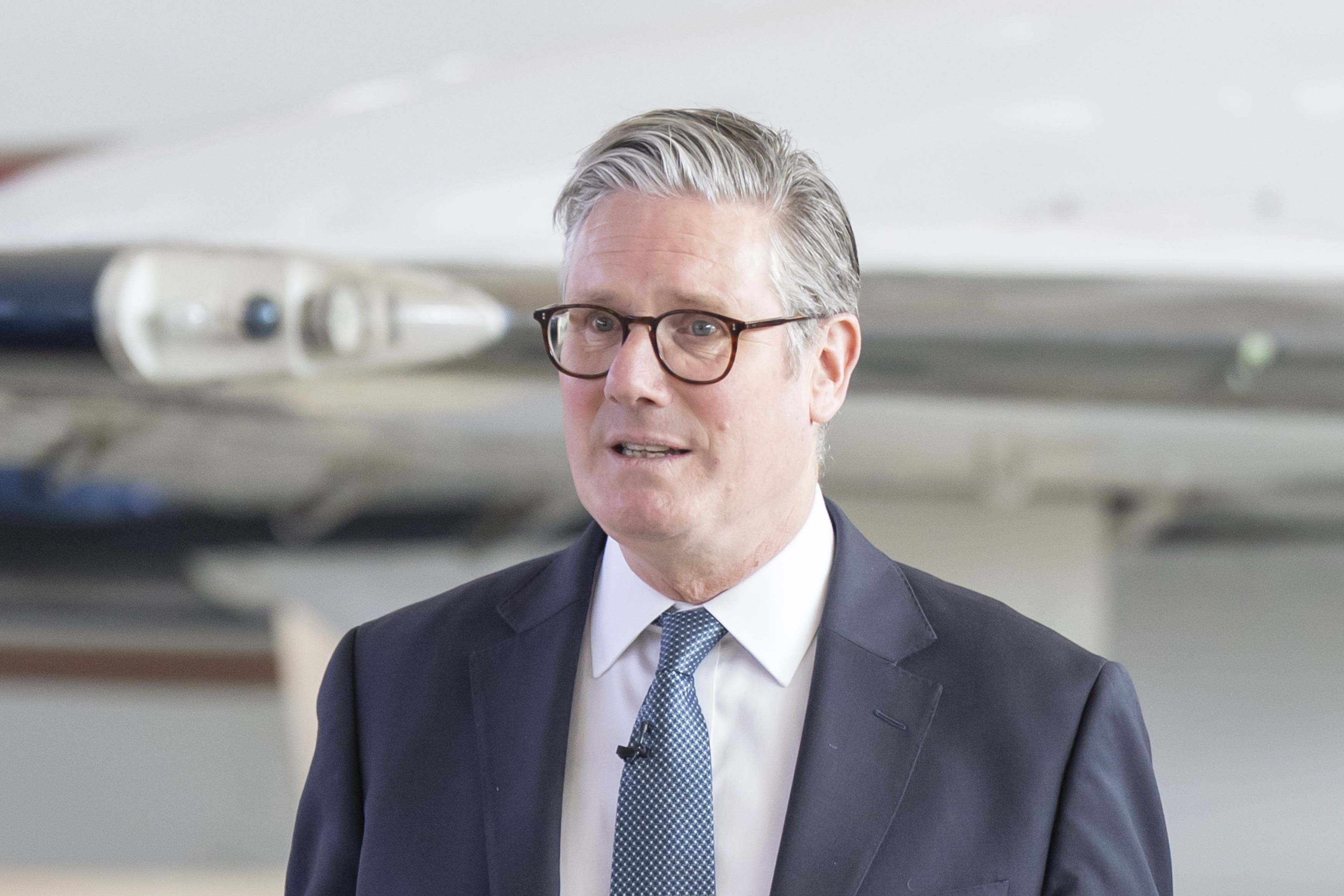 Prime Minister Sir Keir Starmer during a visit to 2Excel in Doncaster, South Yorkshire, as the Government has backed a �30 million investment plan aimed at supporting the reopening of Doncaster Sheffield Airport. Picture date: Thursday April 10, 2025.