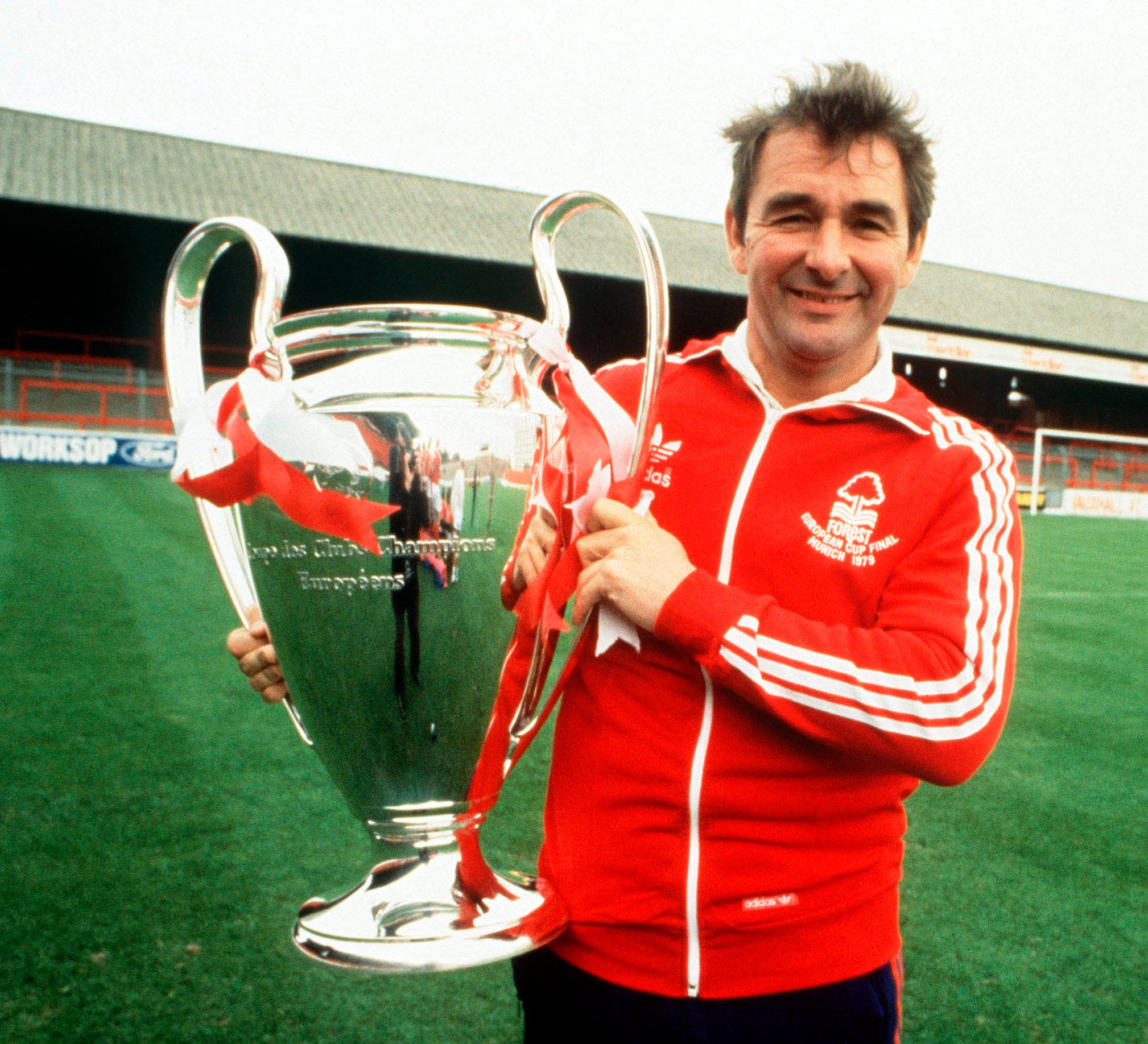 Brian Clough with the European Cup trophy