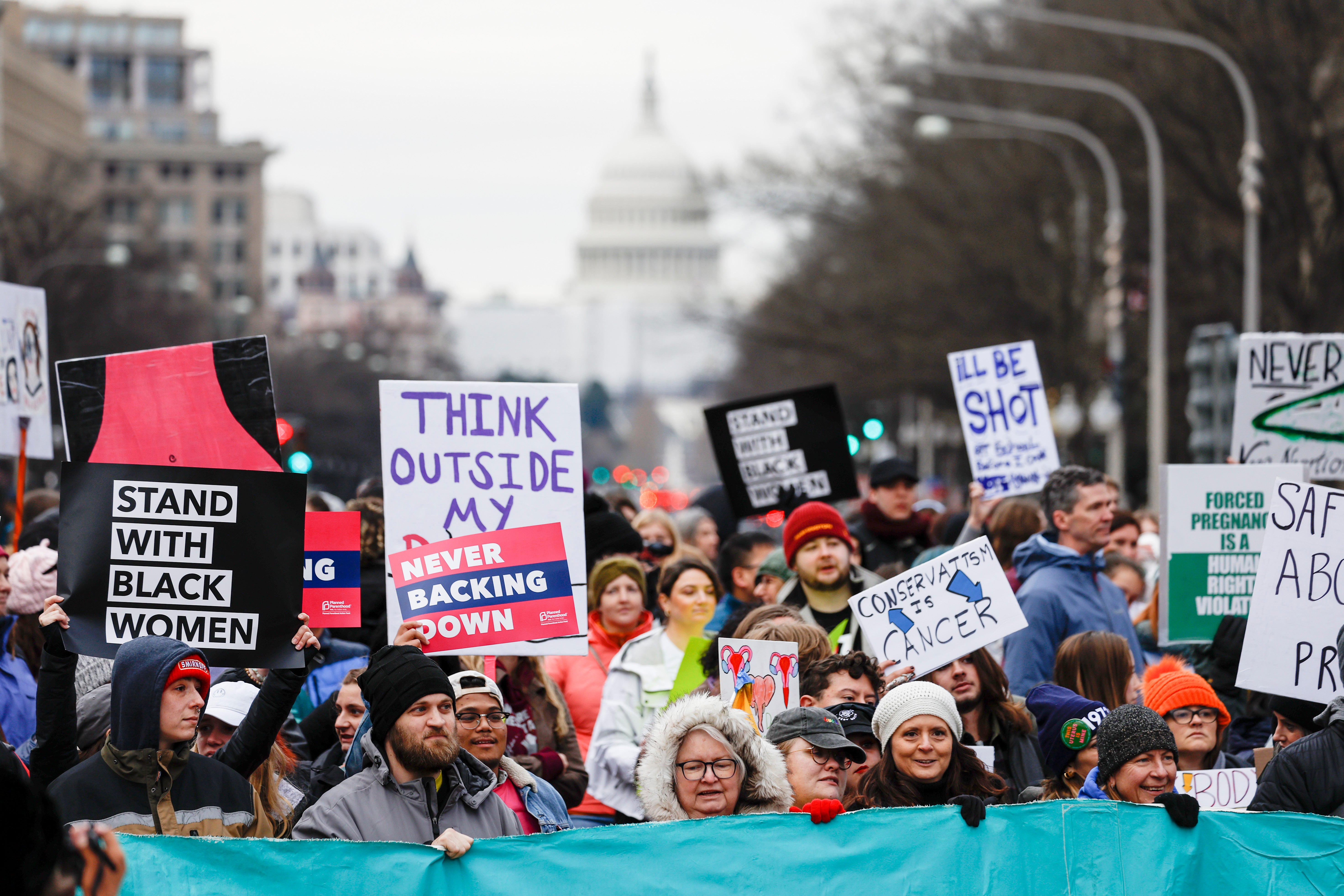 Scenes from the annual National Women's March months after ‘Roe v Wade’ was overturned