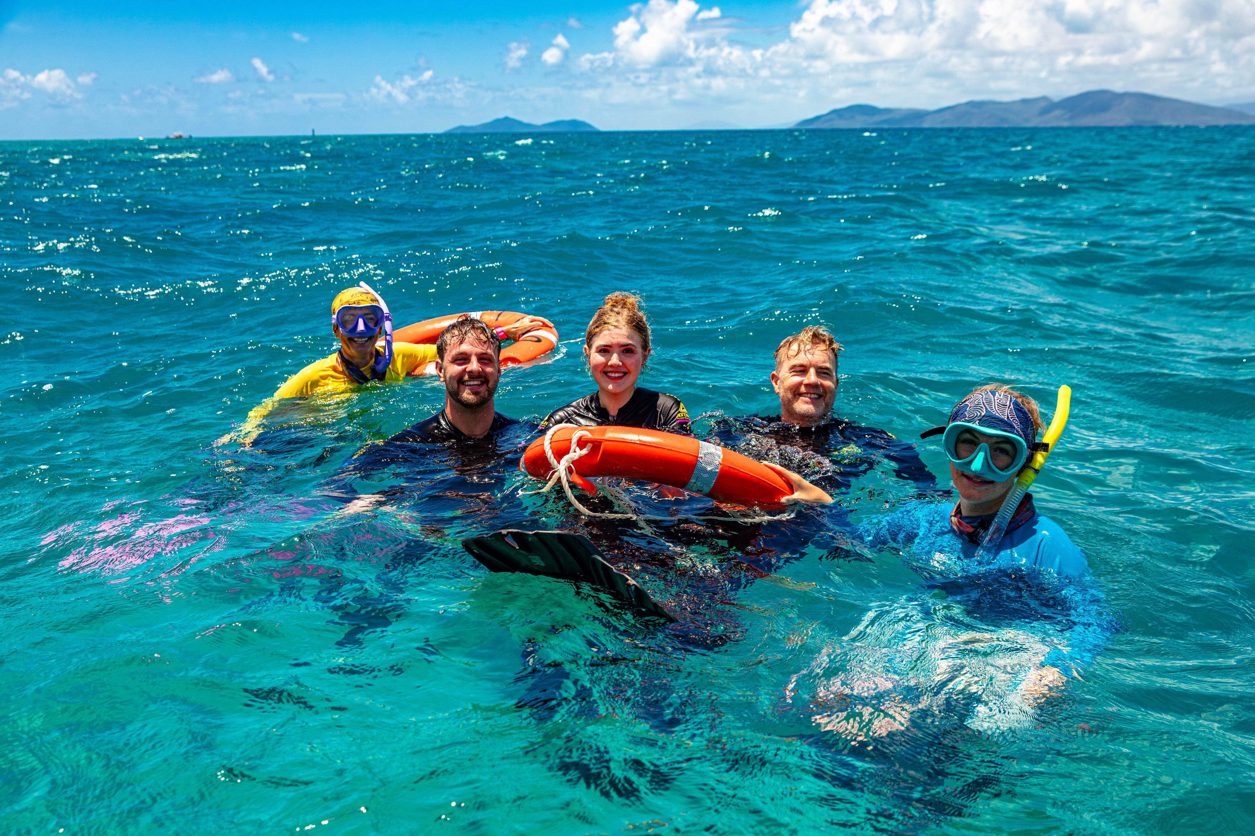 Gary snorkelling with his daughter Emily