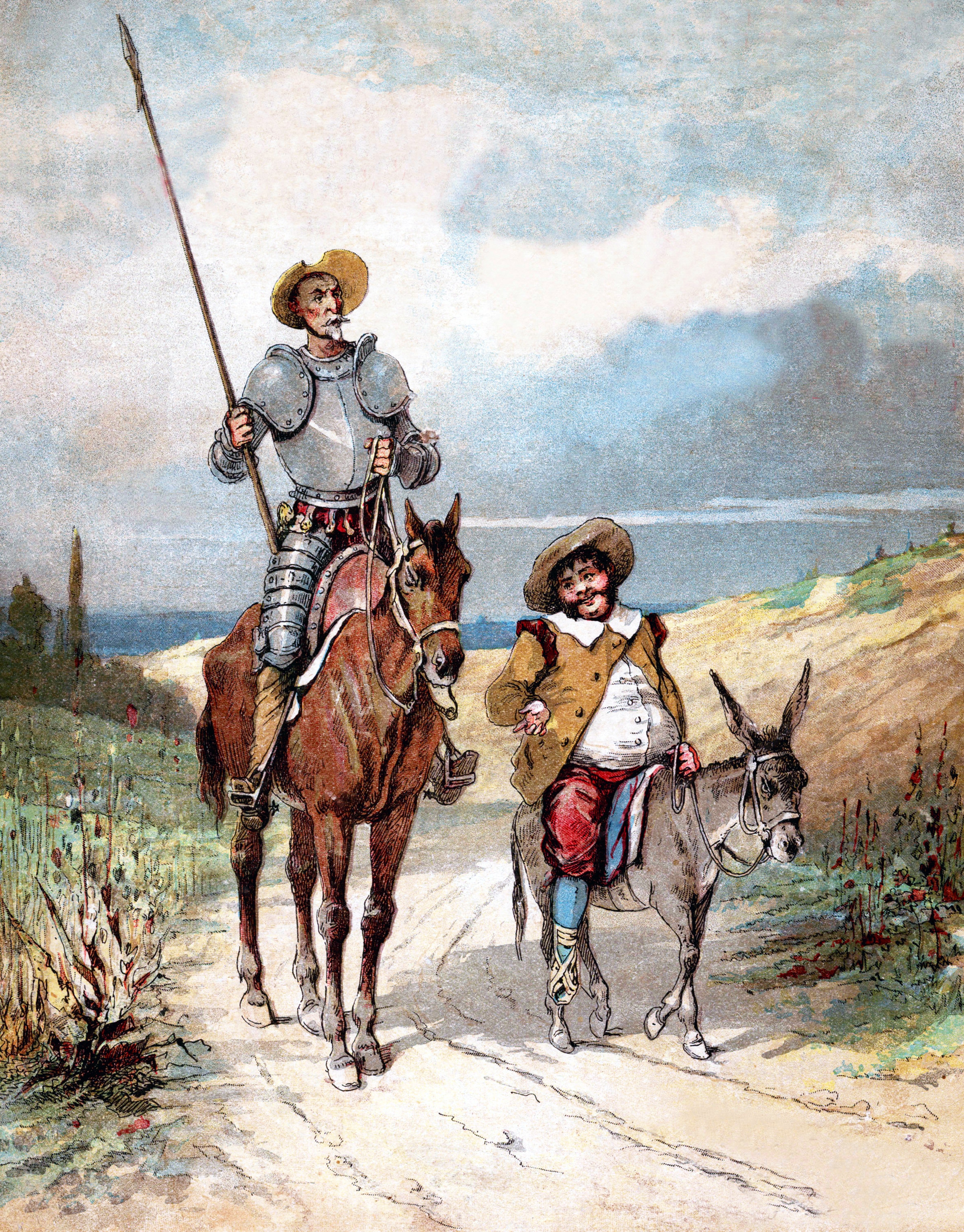Don Quixote fought battles against imaginary enemies, too