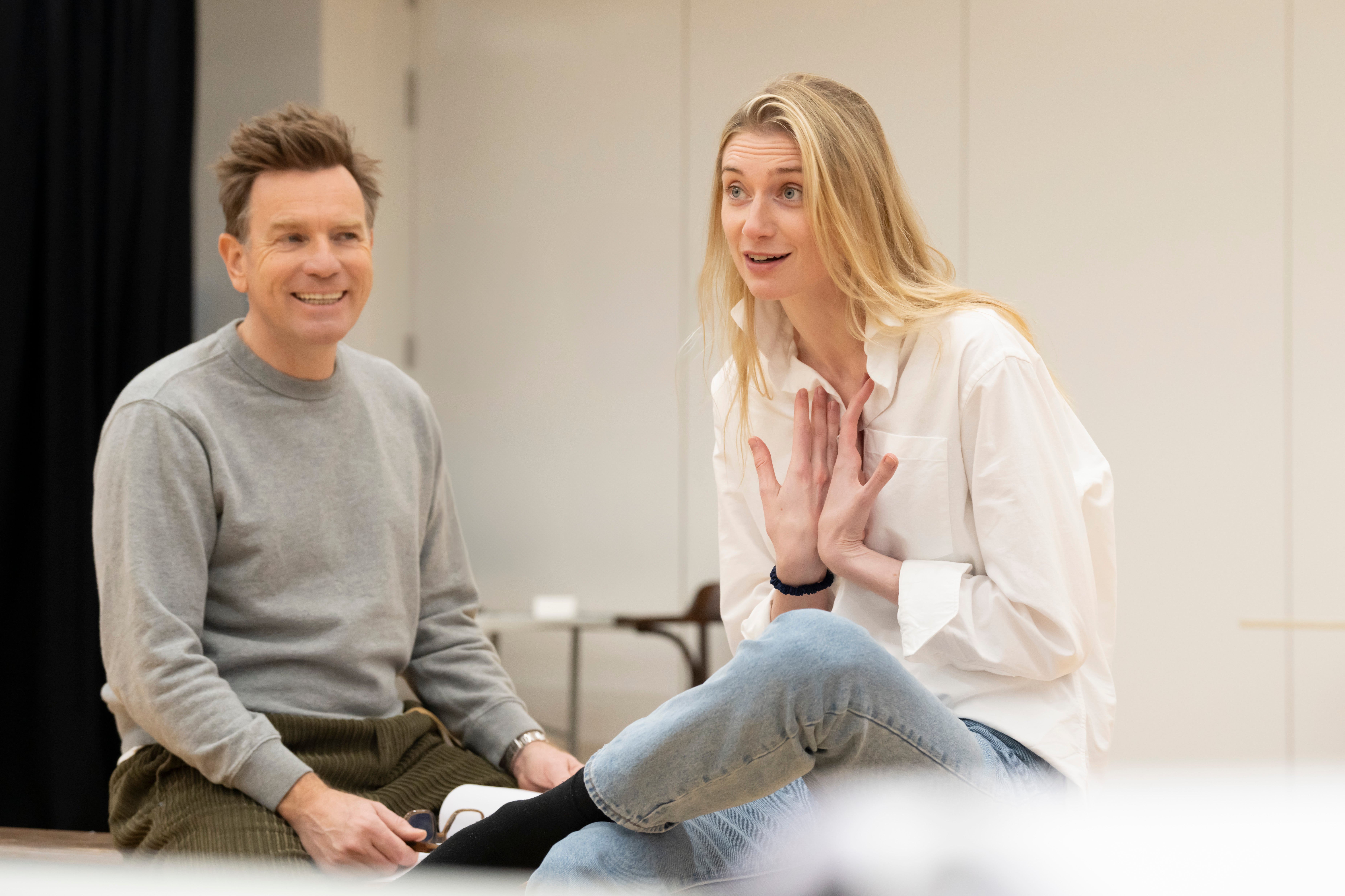 McGregor and Debicki in rehearsals