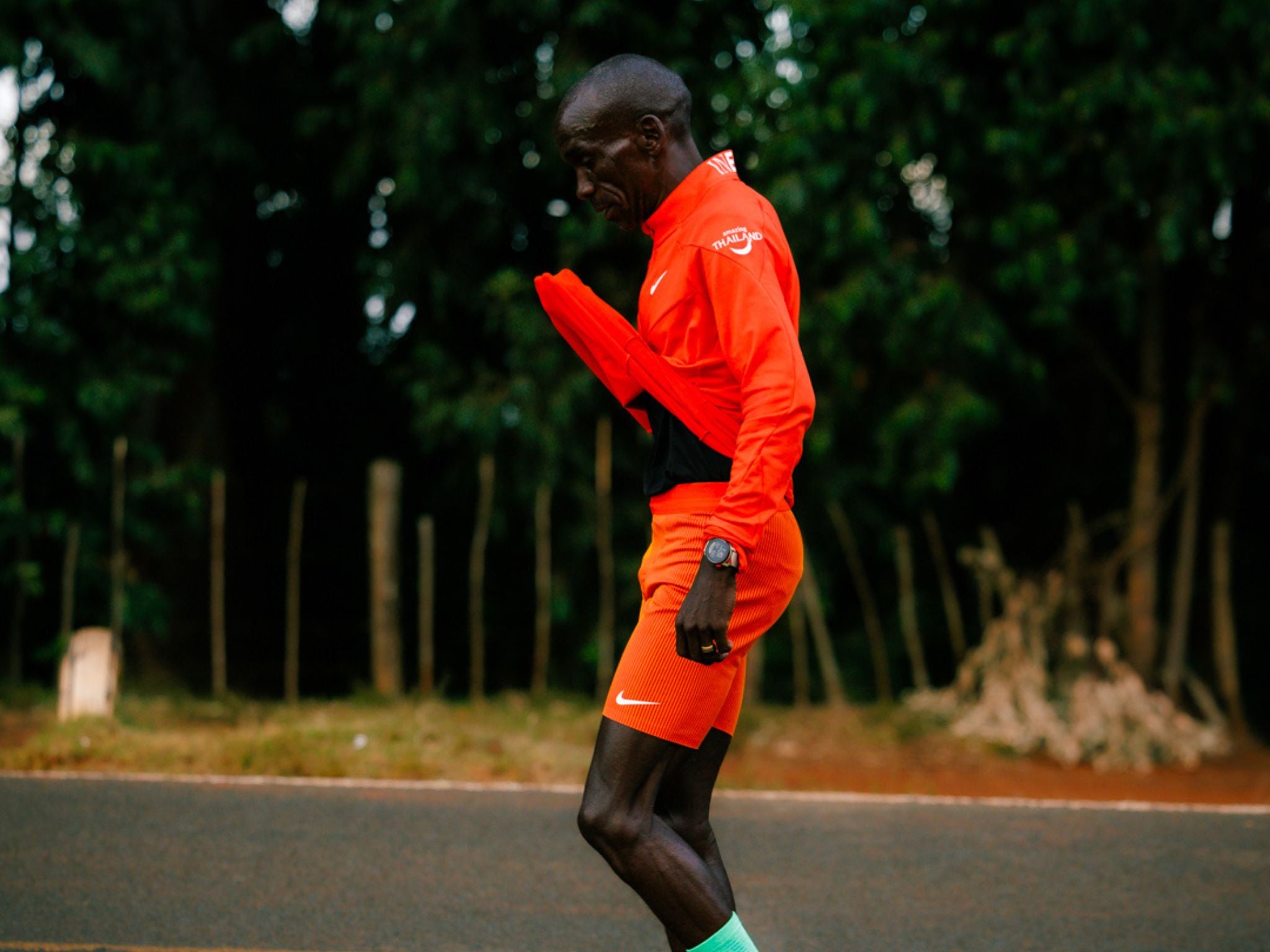 Eliud Kipchoge in training