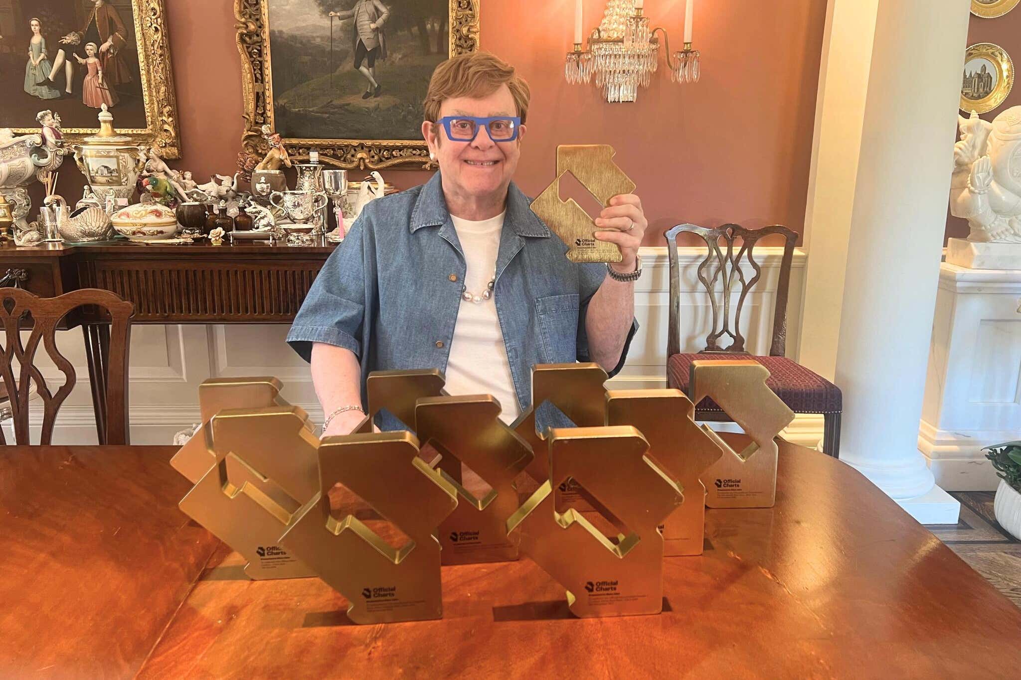 Is is Sir Elton John’s 10th number one album (Official Charts/PA)