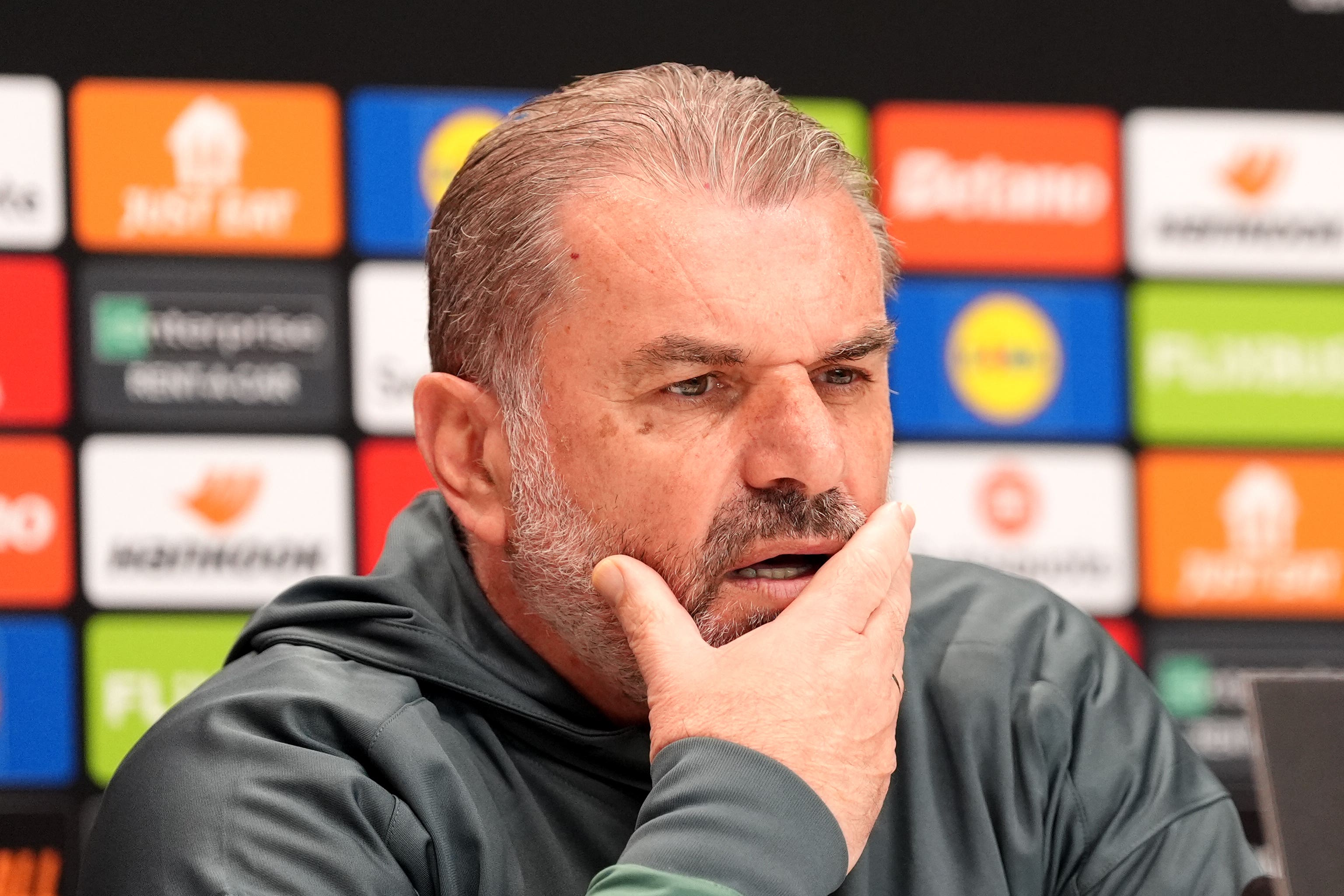 Ange Postecoglou has vowed to get to the bottom of inside information being leaked from Tottenham (Bradley Collyer/PA)