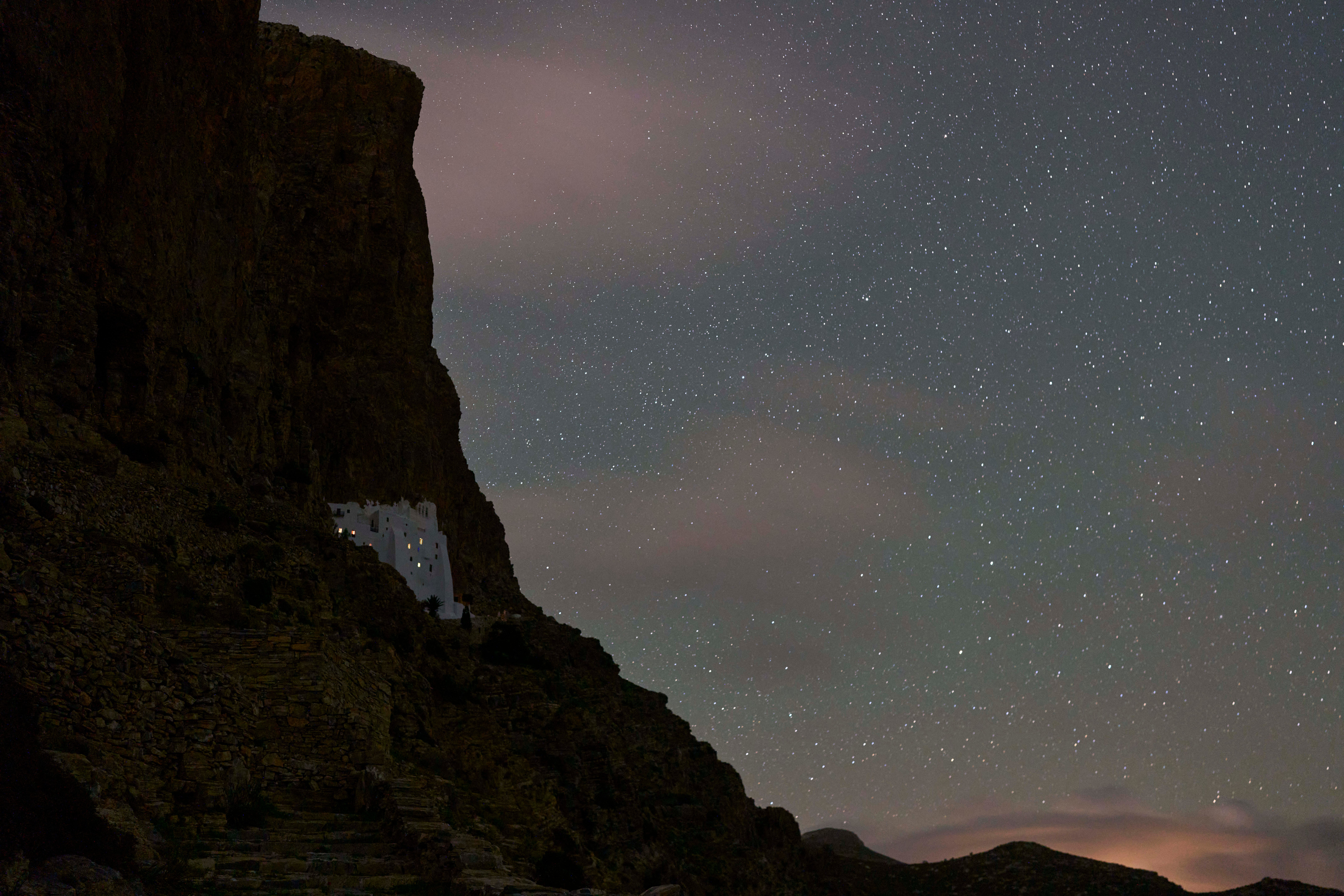 Greece Monastery Night Sky Photo Gallery
