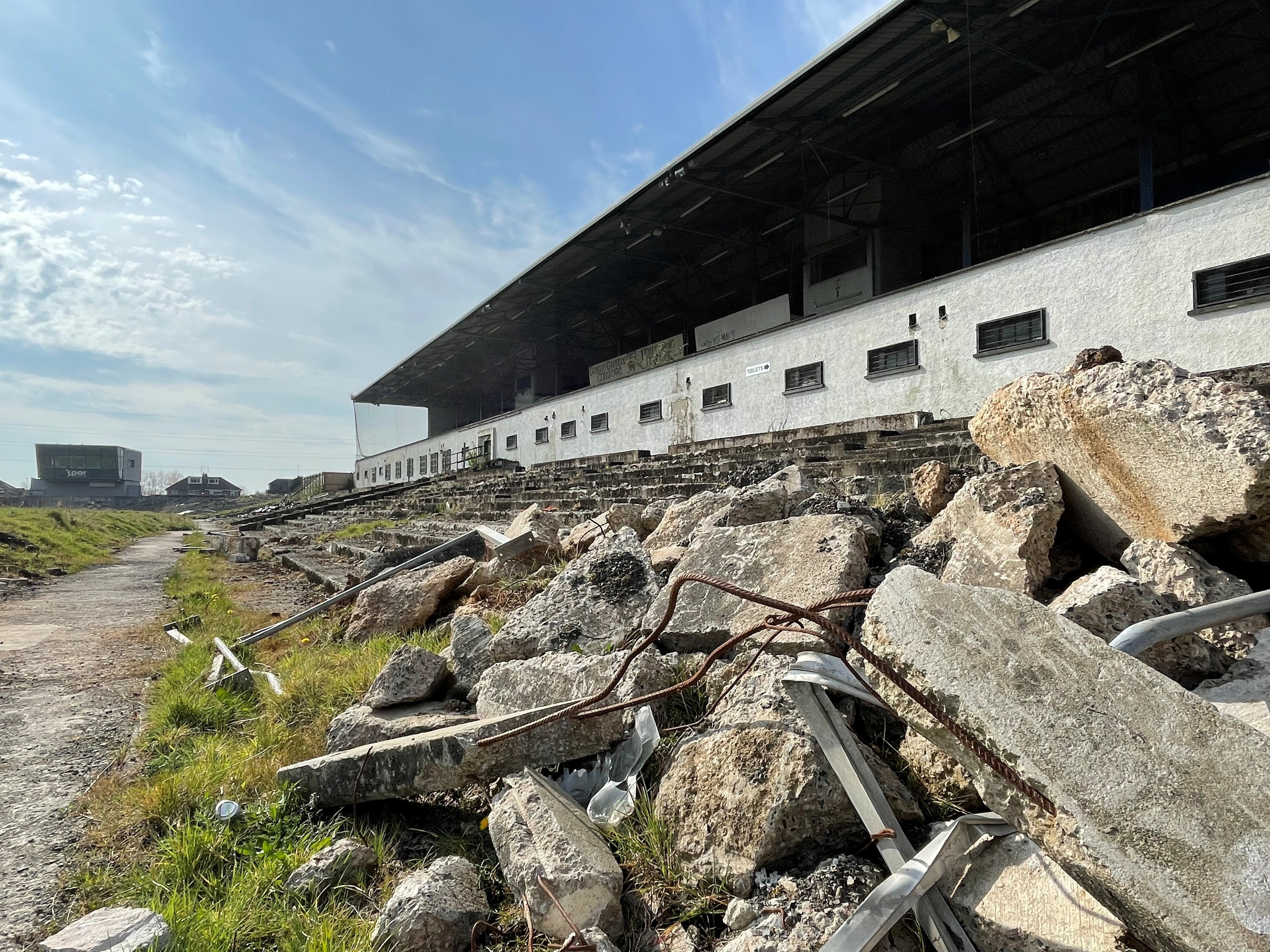 Casement Park stadium currently lies derelict