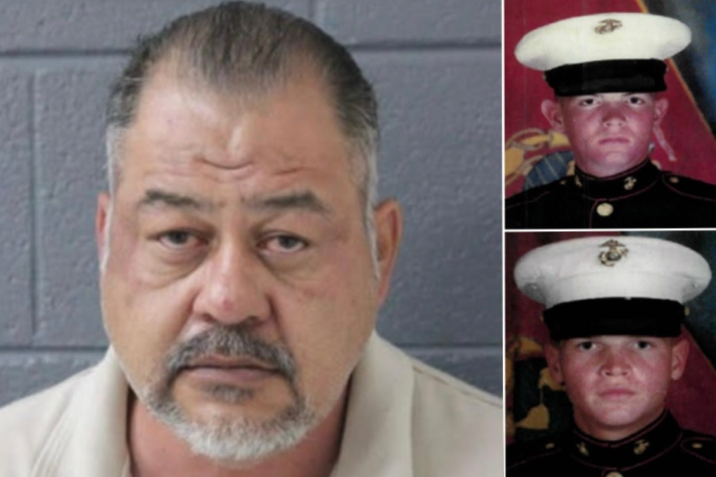 Daniel Flores, 49, has been charged with murder nearly two decades after the killing of Marine brothers John (top right) and Michel (bottom right) Fields