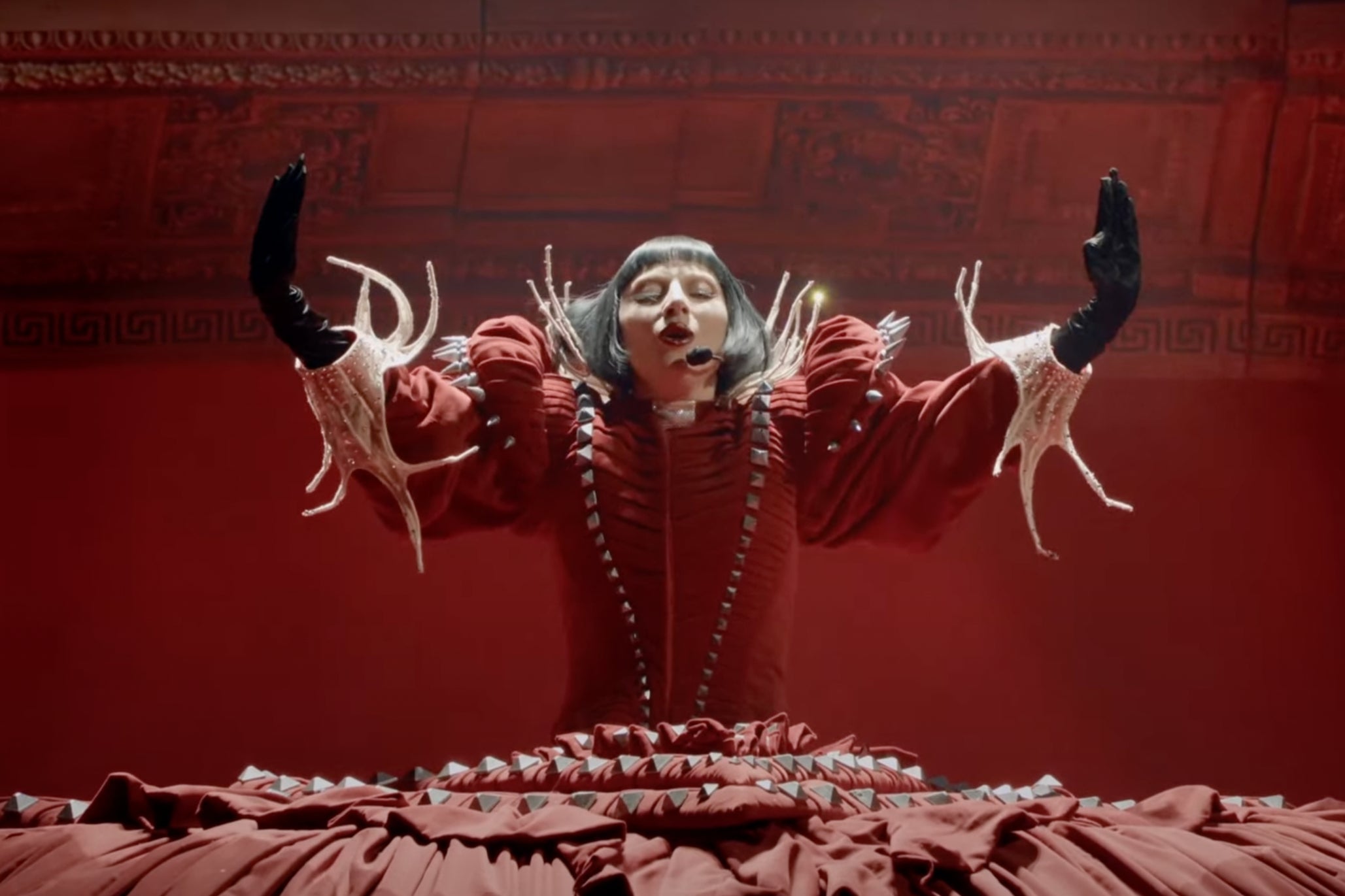 Lady Gaga during her headline set at Coachella 2025