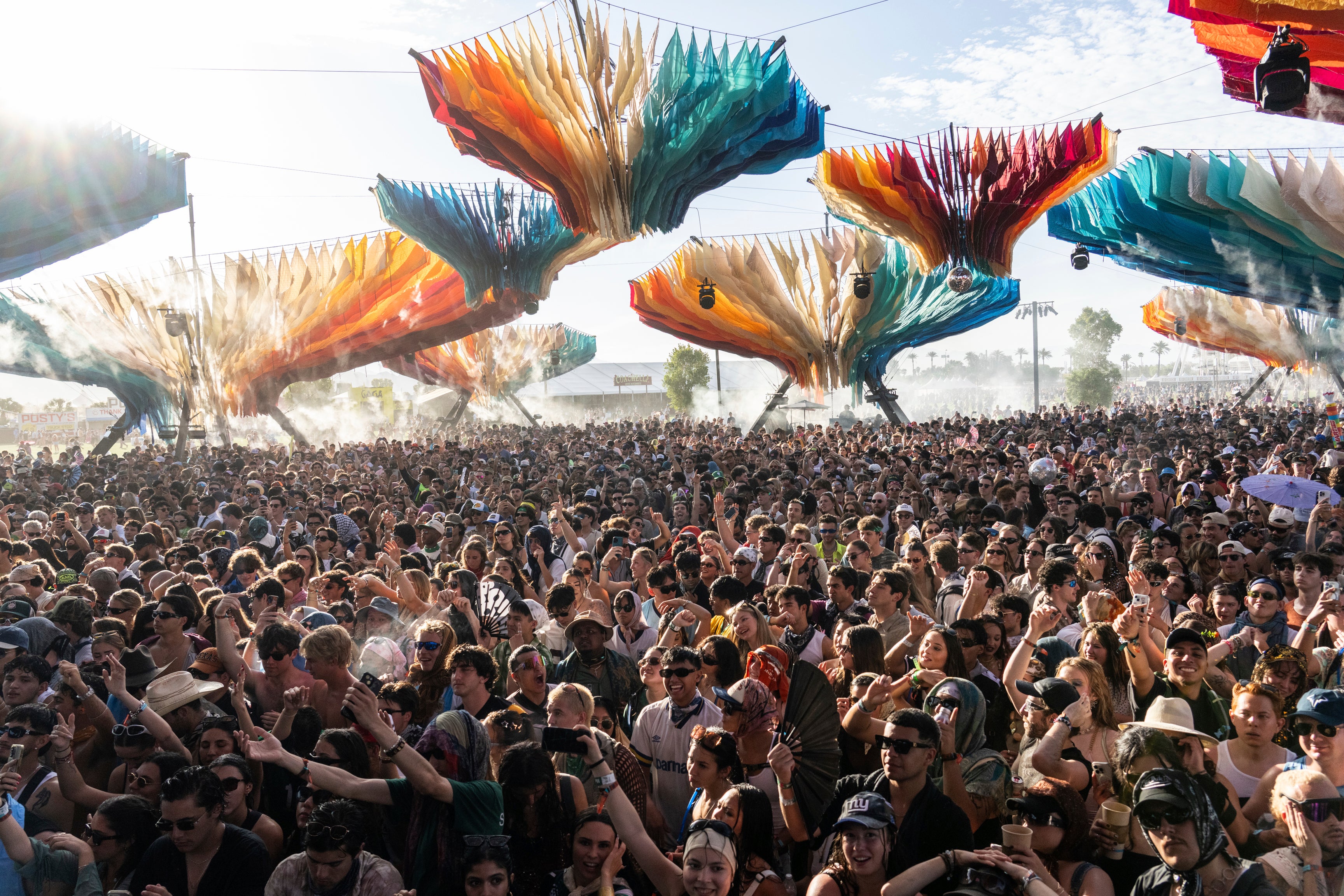 Festivalgoers are seen during the first weekend of the Coachella Valley Music and Arts Festival at the Empire Polo Club on Saturday, April 12, 2025