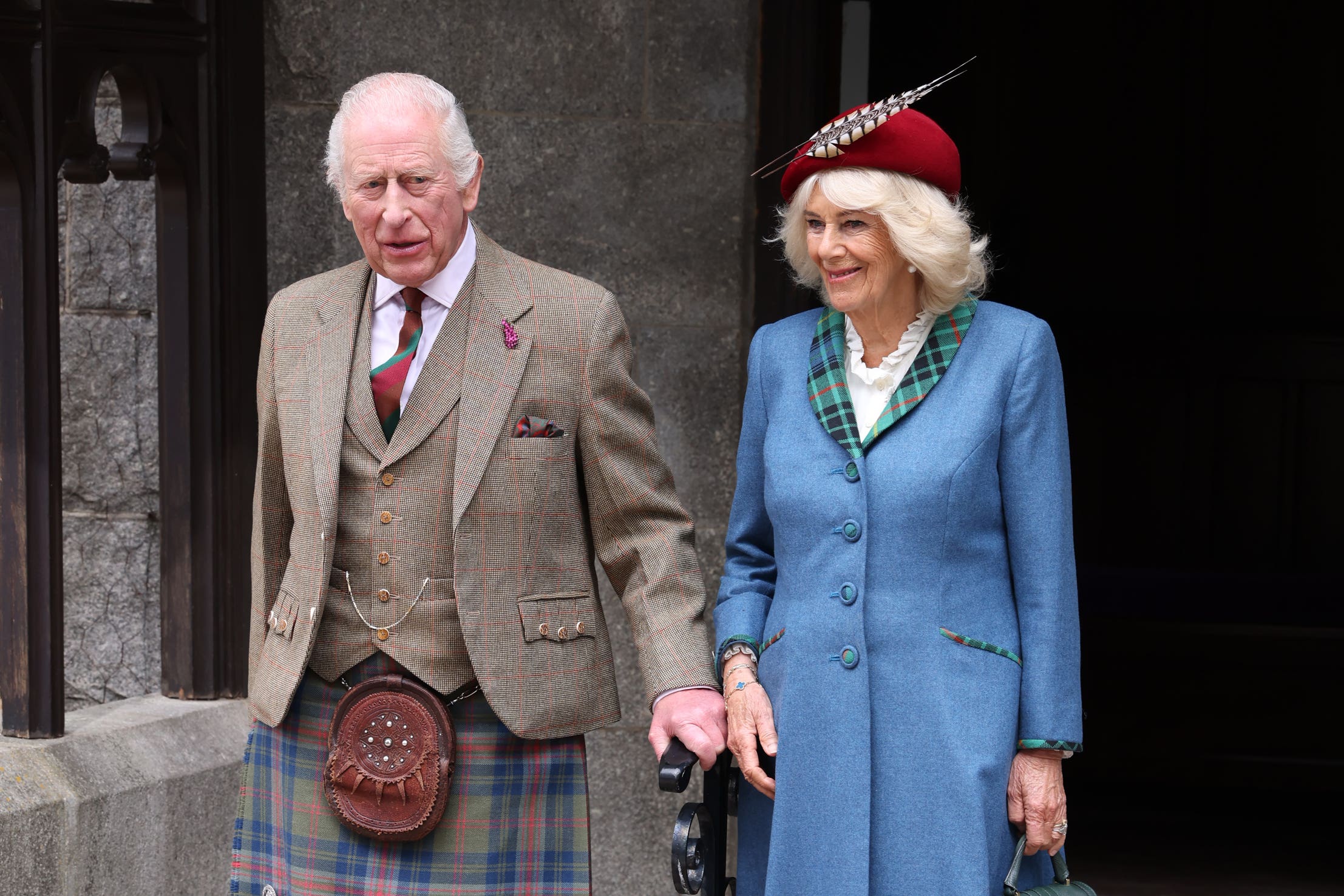 Charles and Camilla at Crathie Kirk, near Balmoral