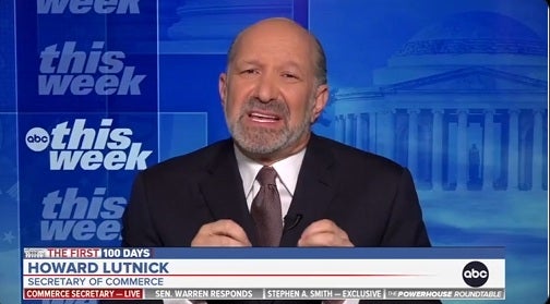 Commerce Secretary Howard Lutnick appears on ABC's This Week and discussed exemptions on tariffs for electronics