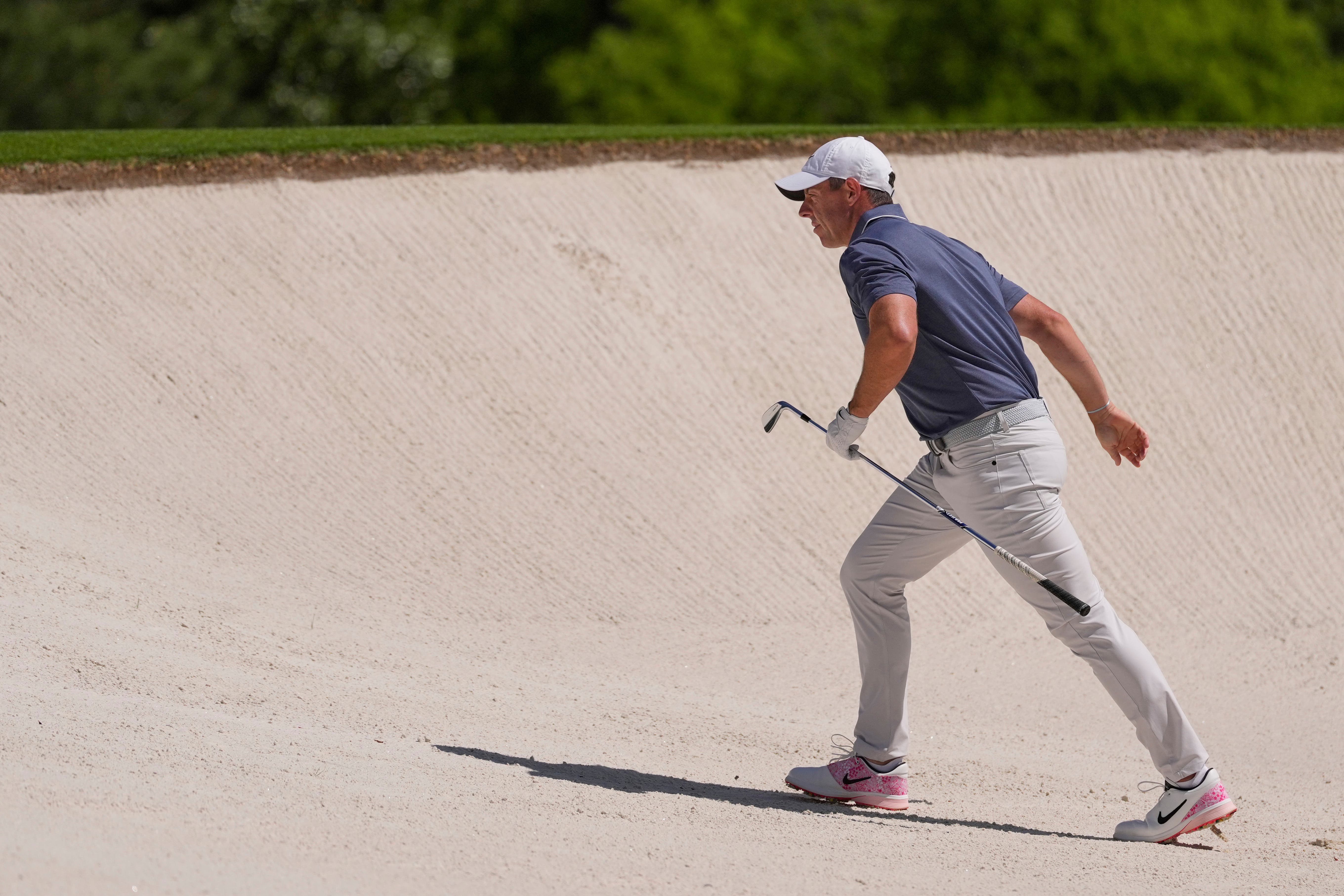 Rory McIlroy was battling back from a nightmare start to the final round of the Masters (Ashley Landis/AP)