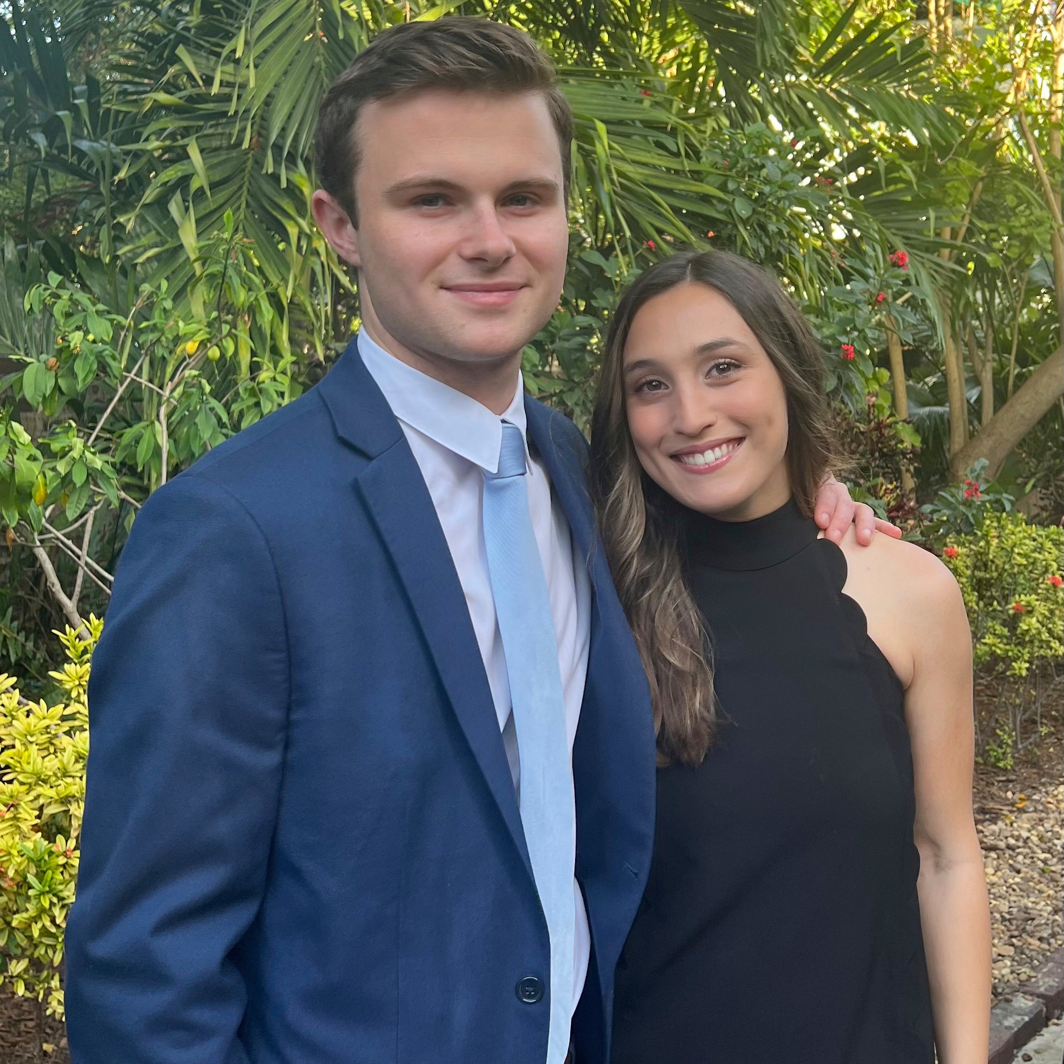 This 2023 photo provided by John Santoro shows his son, James Santoro, and Karenna Groff, a former MIT soccer player recently named the NCAA Woman of Year. (Courtesy John Santoro via AP)