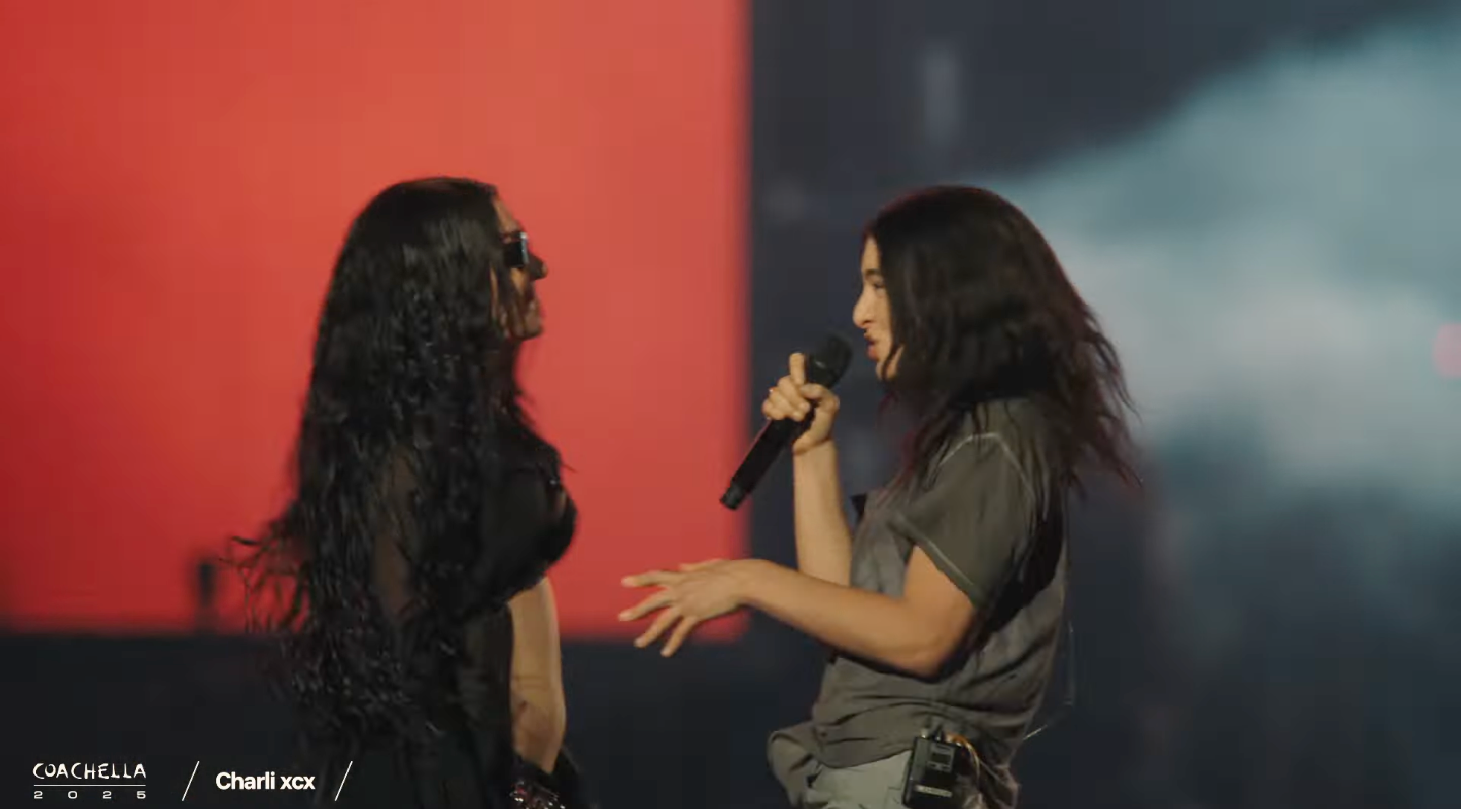 Charli XCX (left) and Lorde performed “Girl, so confusing” at Coachella