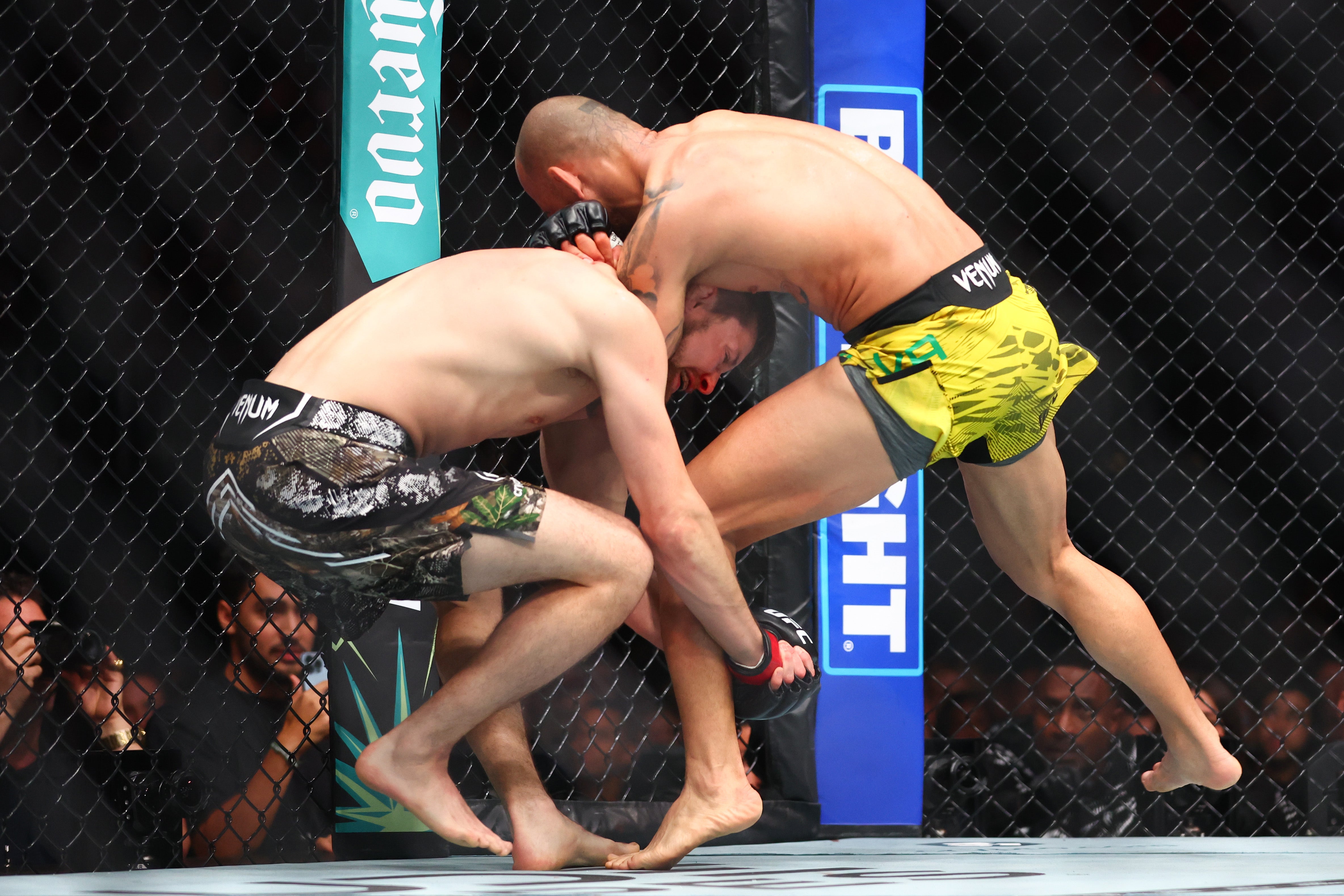 Jean Silva locks in a ninja choke on Bryce Mitchell