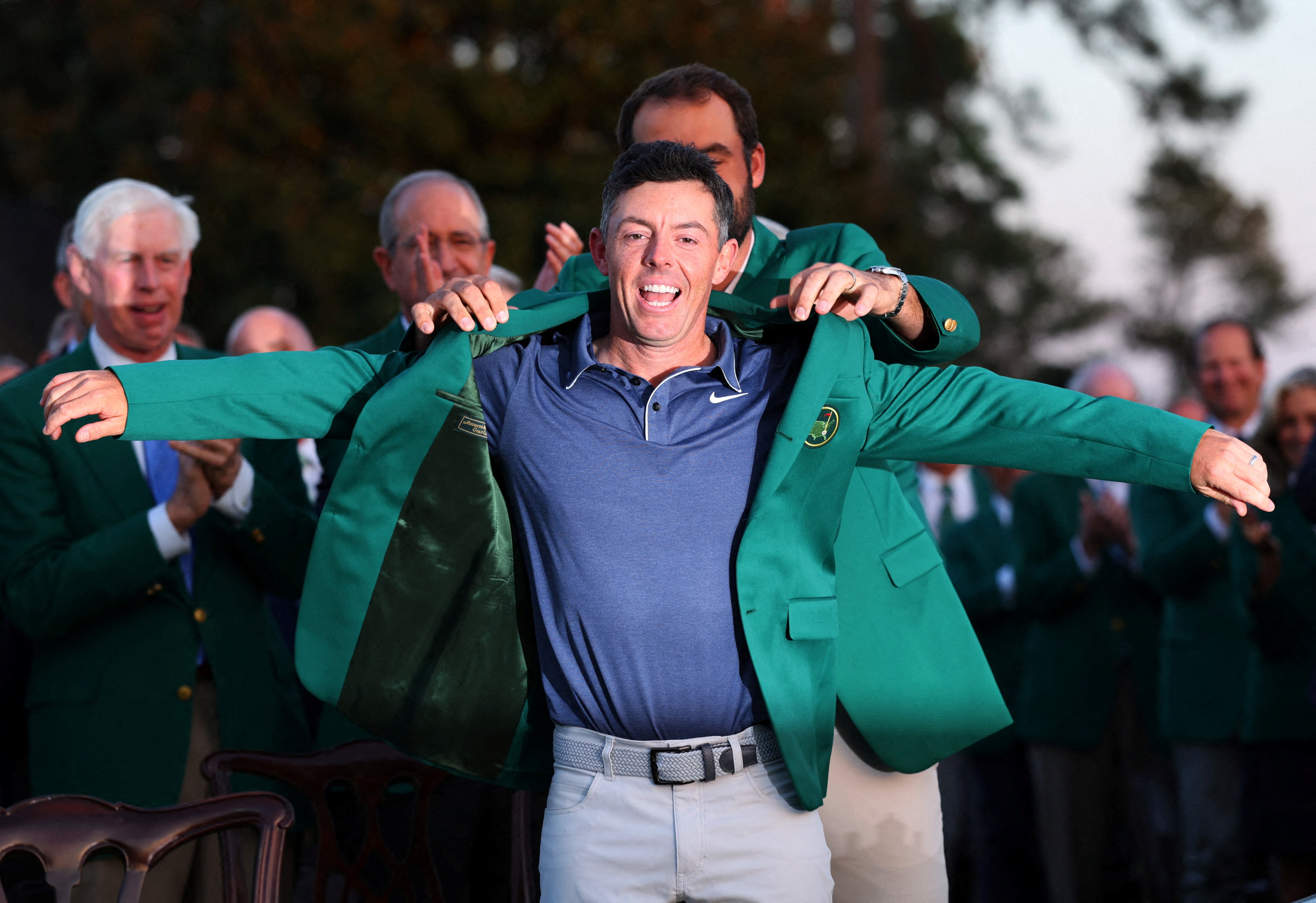 Rory McIlroy finally pulled on the green jacket