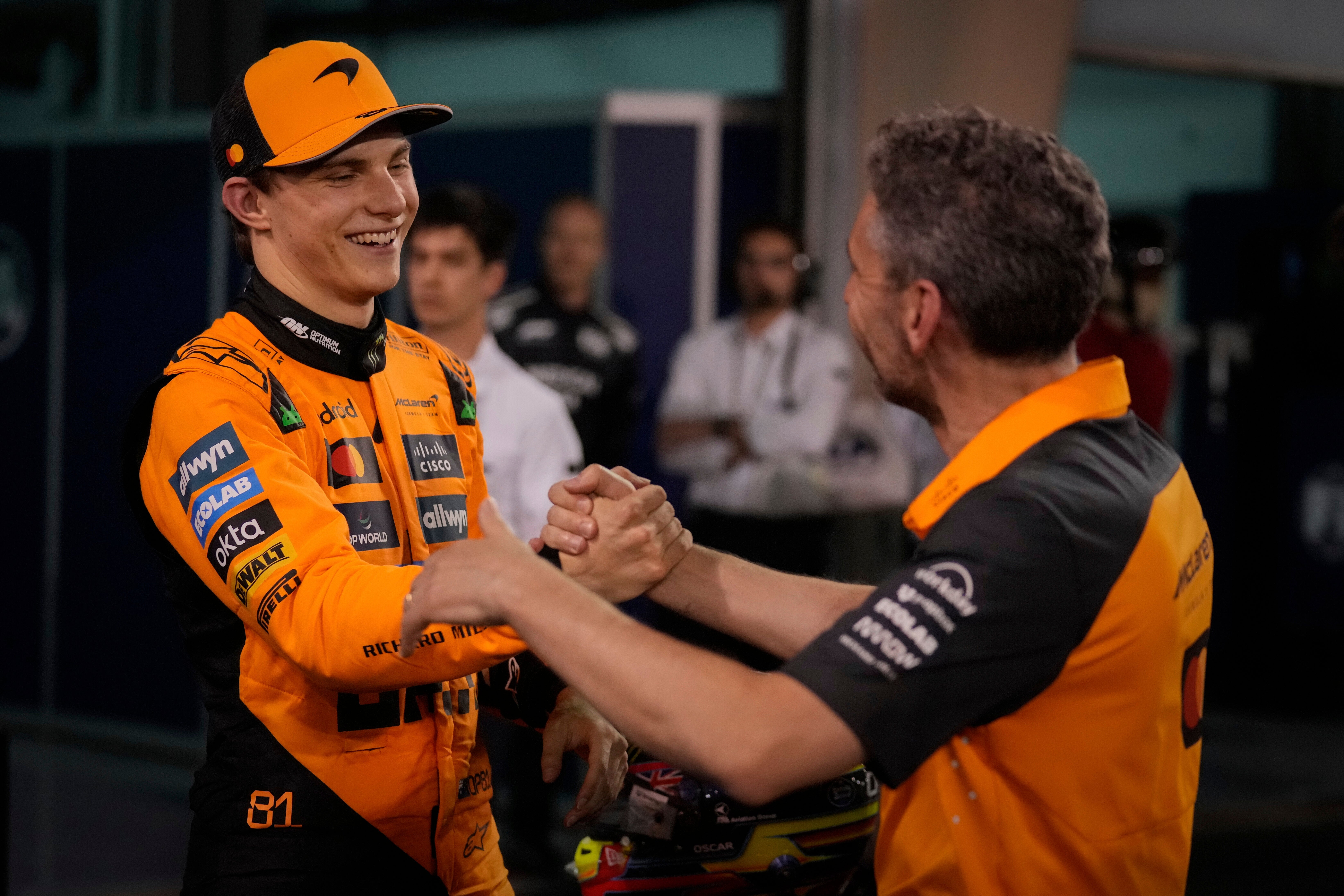 Oscar Piastri won in Bahrain (AP Photo/Altaf Qadri)