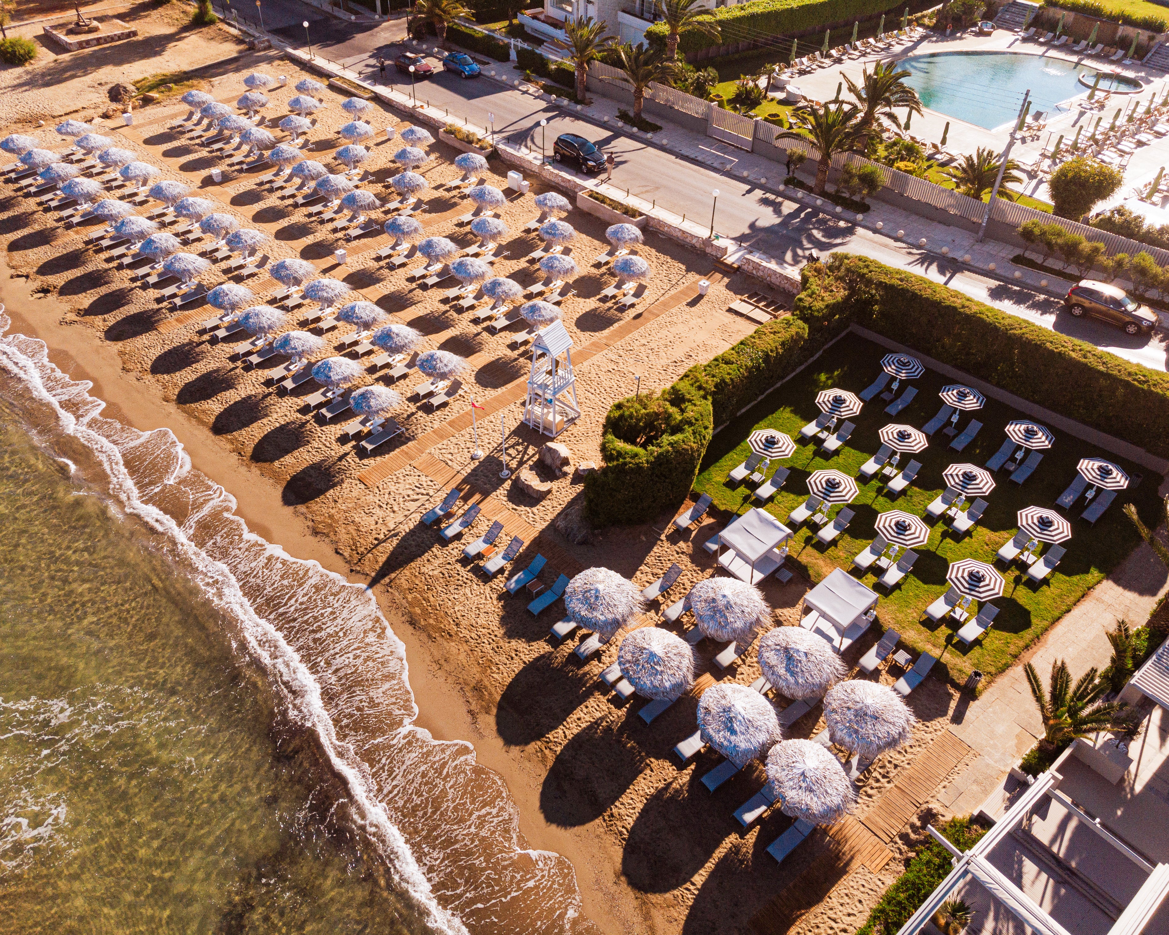Bask in the summer sun on Divani’s stretch of beach