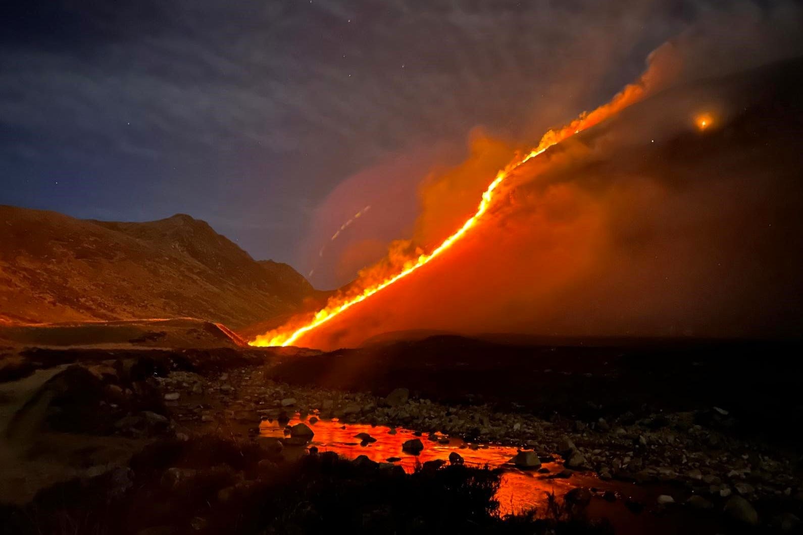 A wildfire on the Isle of Arran, Scotland, in April