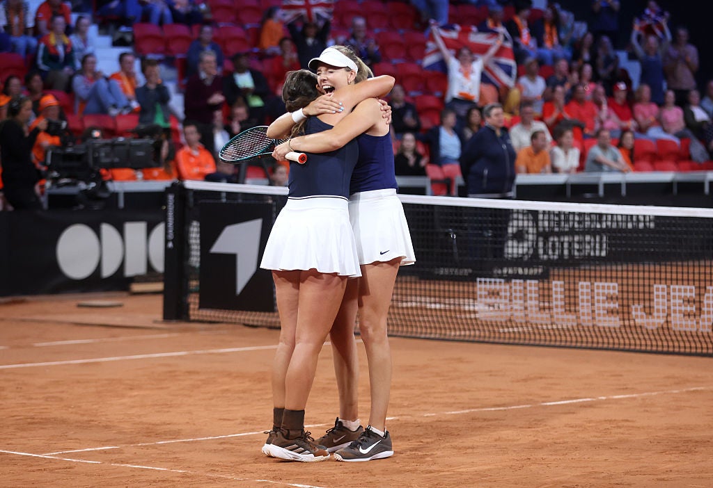 Close friends Jodie Burrage and Katie Boulter teamed up to send GB through to September's Finals