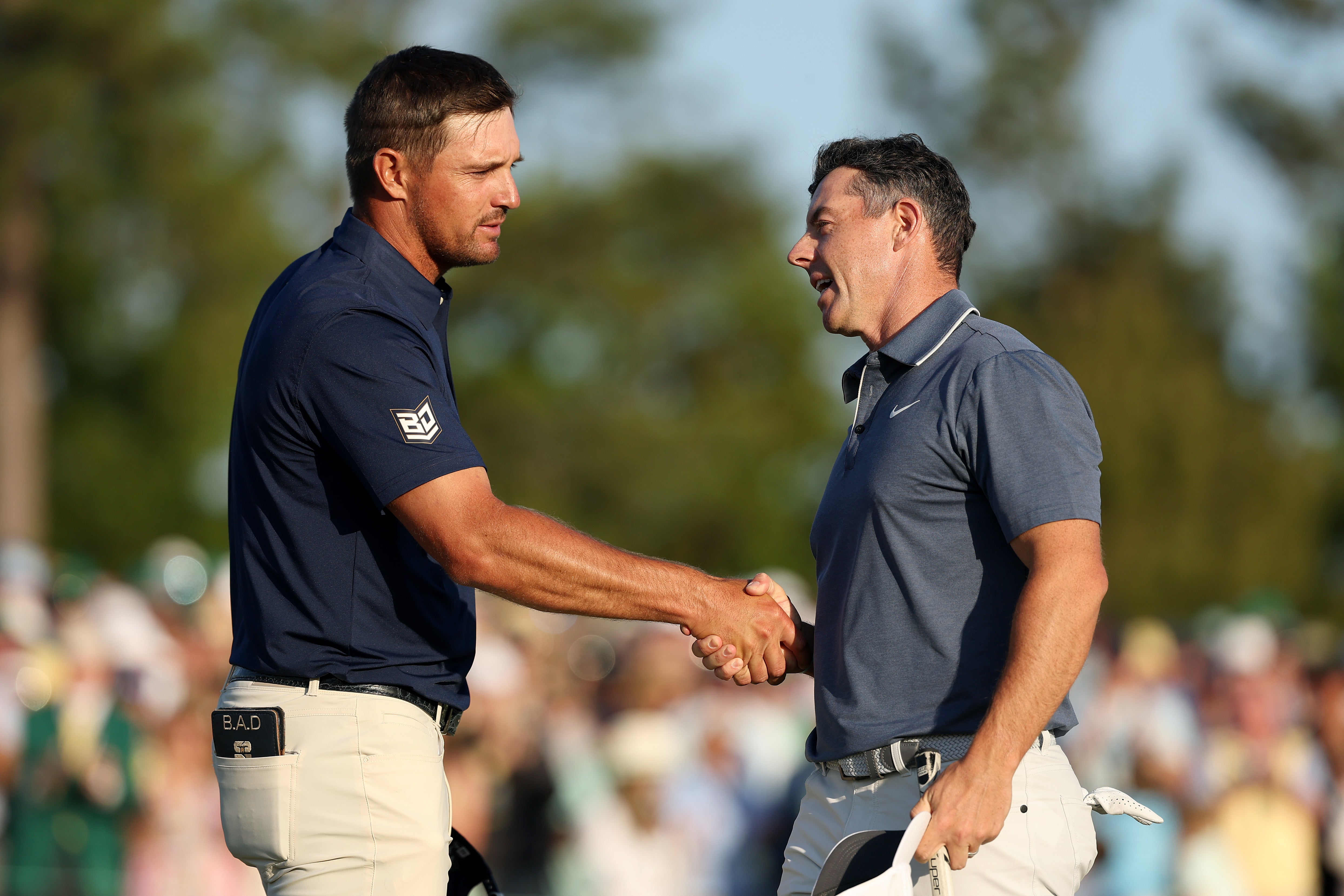 Bryson DeChambeau (left) and Rory McIlroy played the final round of the 2025 Masters together with McIlroy finally winning the tournament