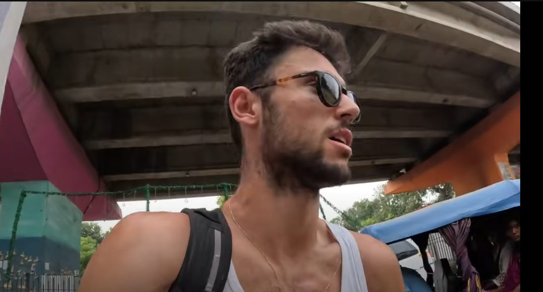 Victor Blaho at a train station in India