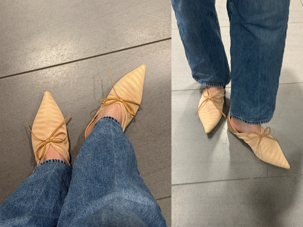 JW Pei Reilly fishnet ballerina flats 