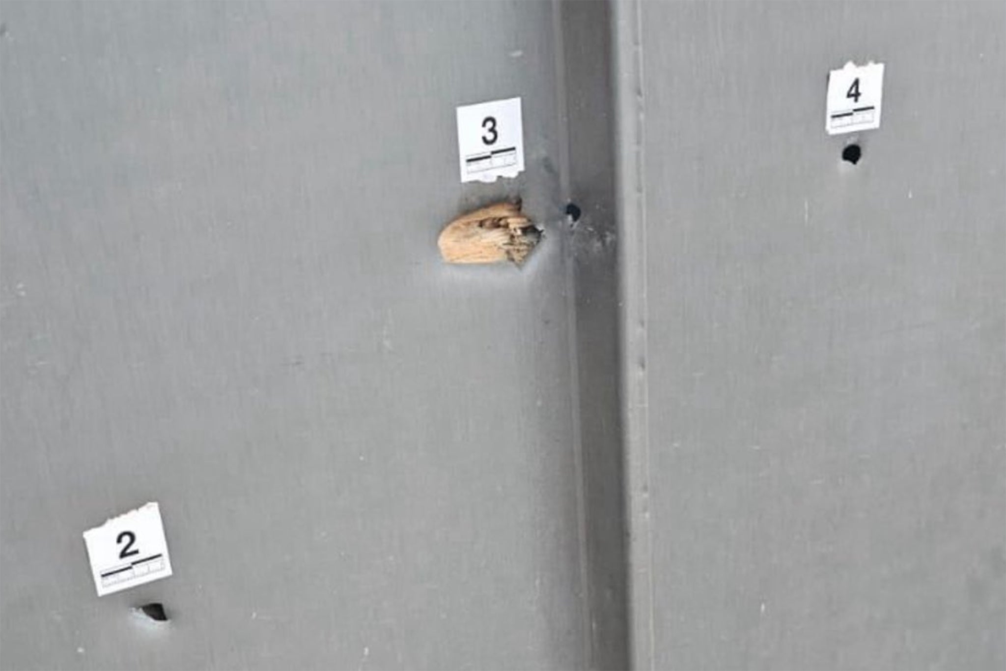 The door to Toulon prison was reportedly hit seven times with gunfire