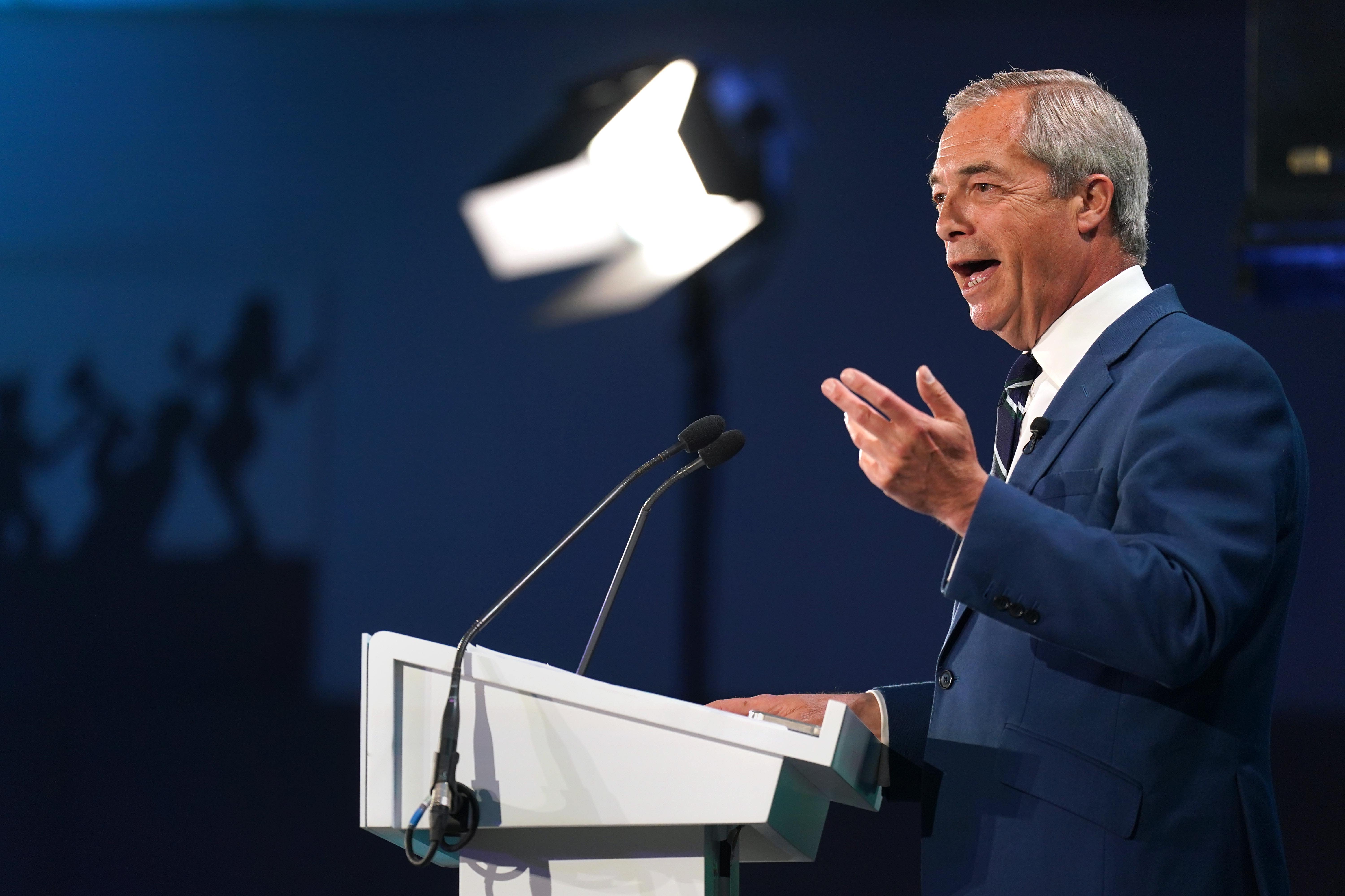 Reform UK leader Nigel Farage pledged to take on ‘left-wing unions’ (PA)